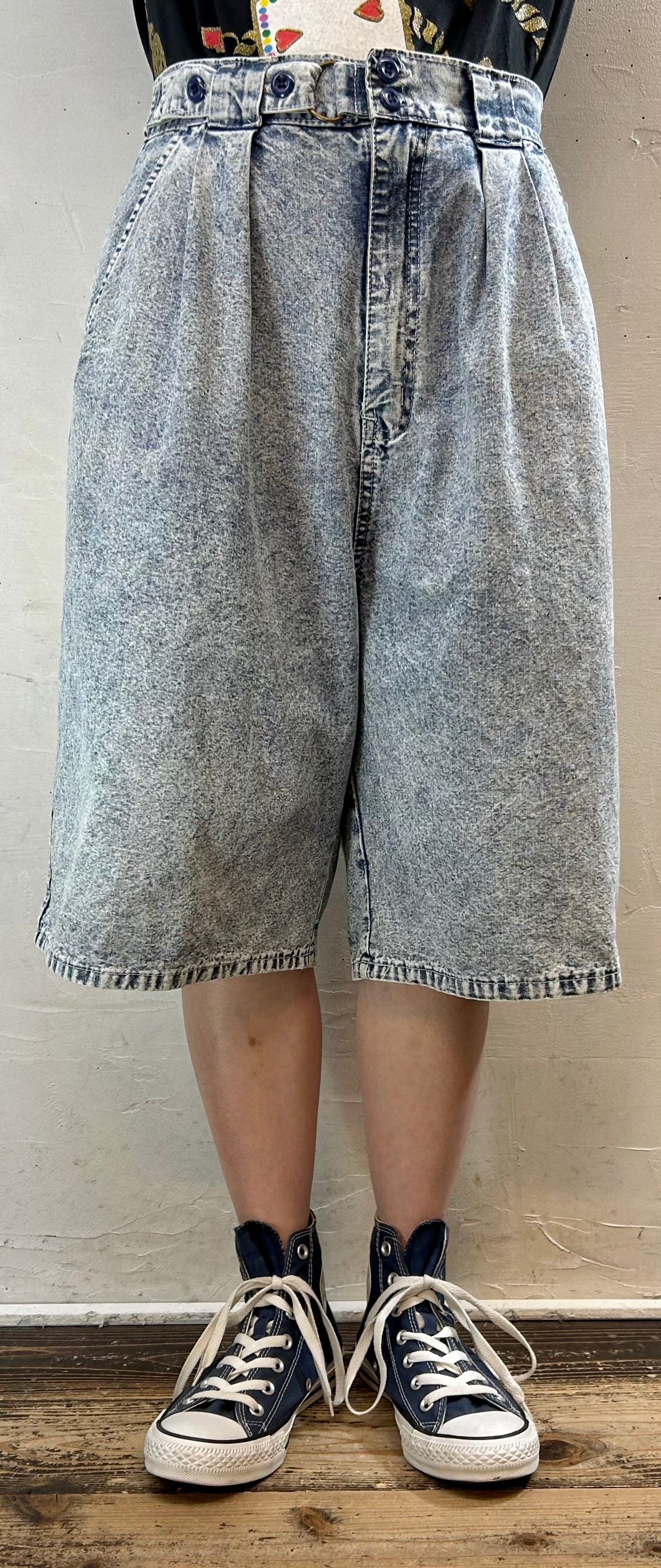 Vintage Chemical Denim Short Pants [F27275]