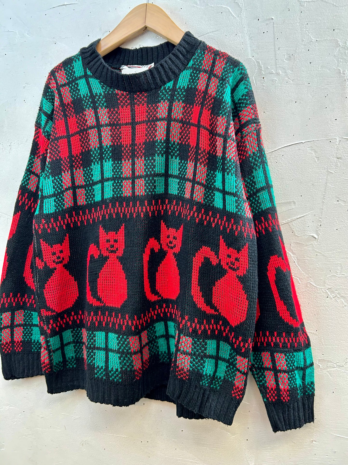 Vintage Fancy Knit Sweater MADE IN USA [J28676]