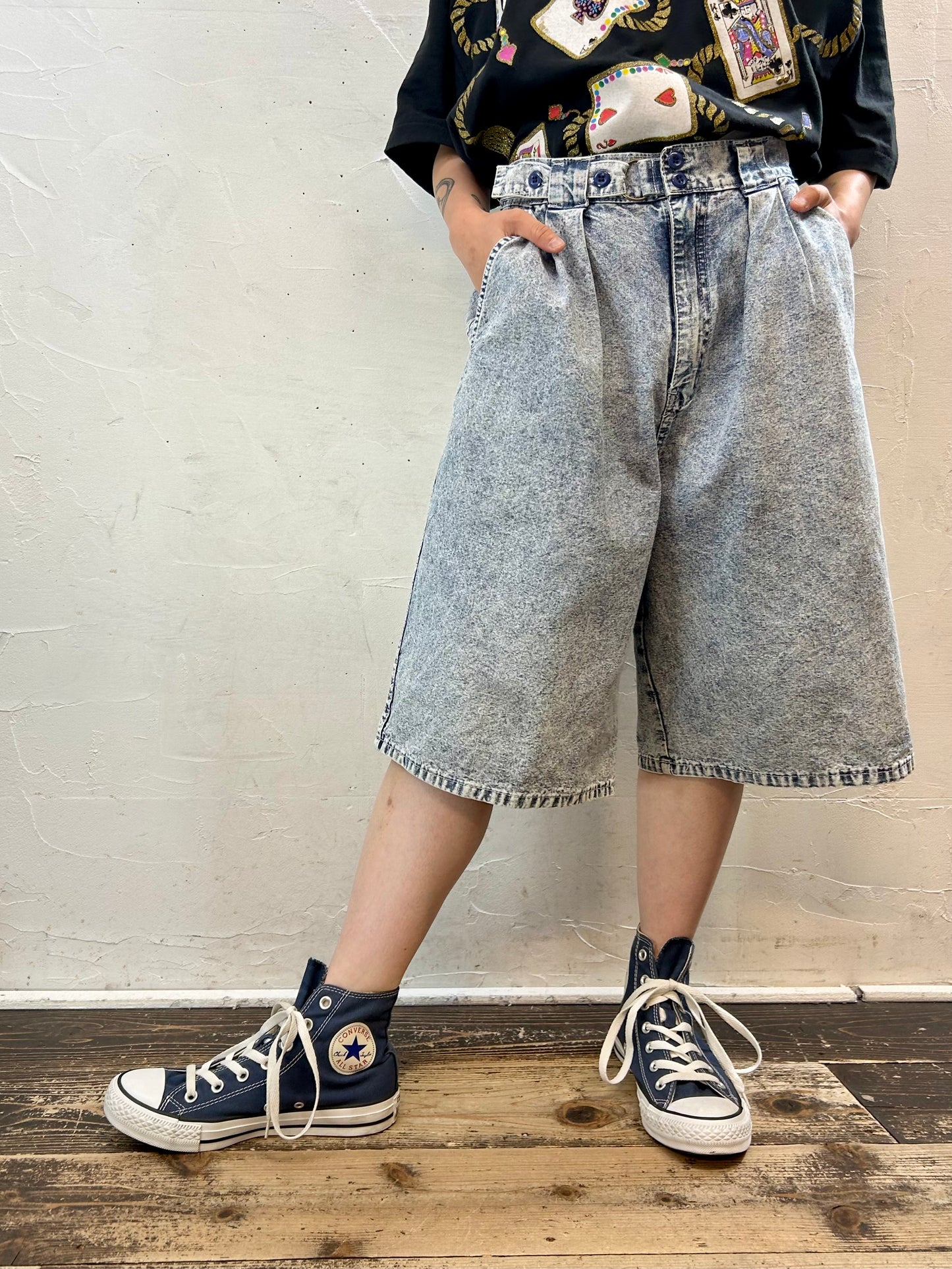 Vintage Chemical Denim Short Pants [F27275]