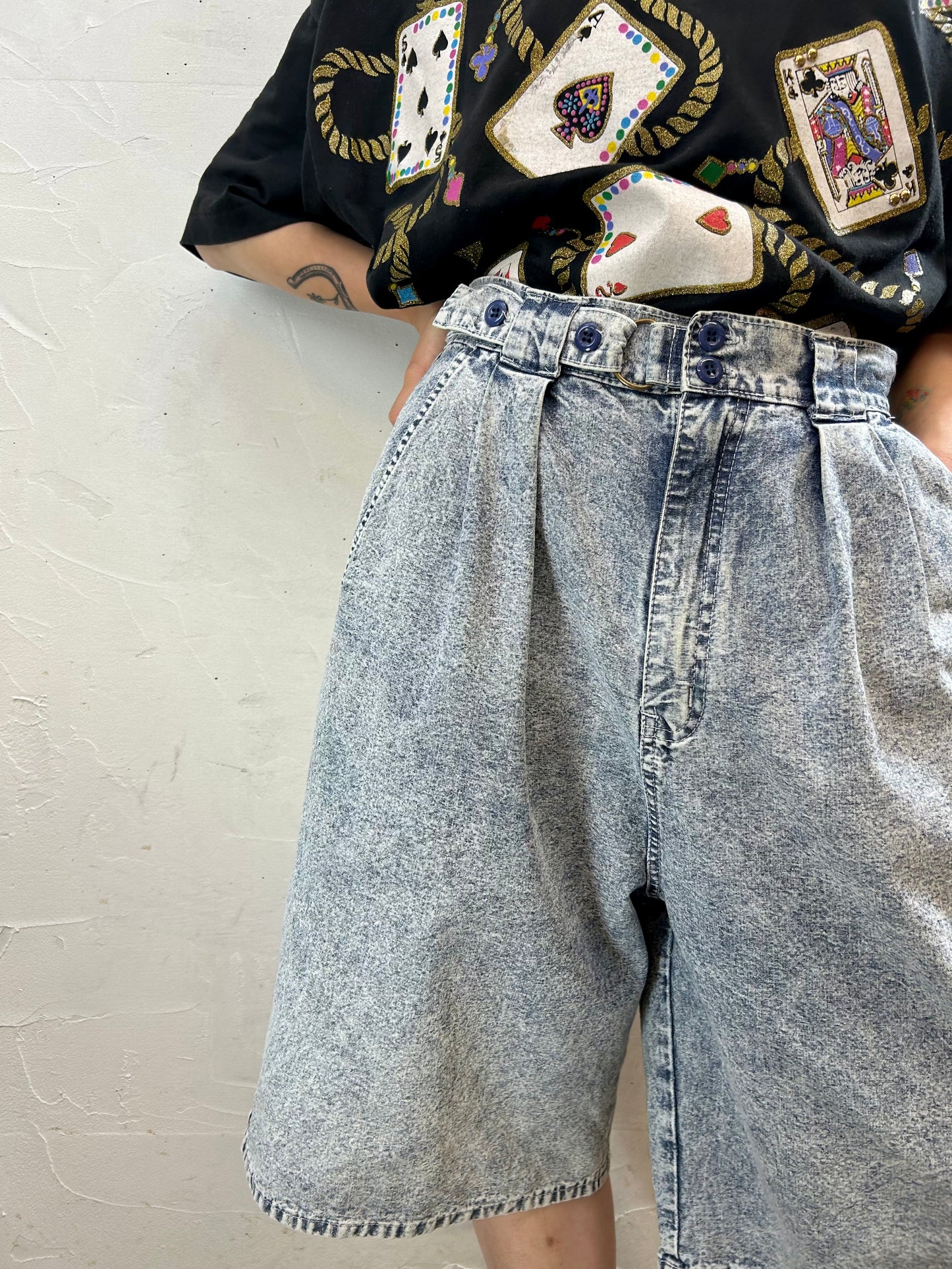 Vintage Chemical Denim Short Pants [F27275]