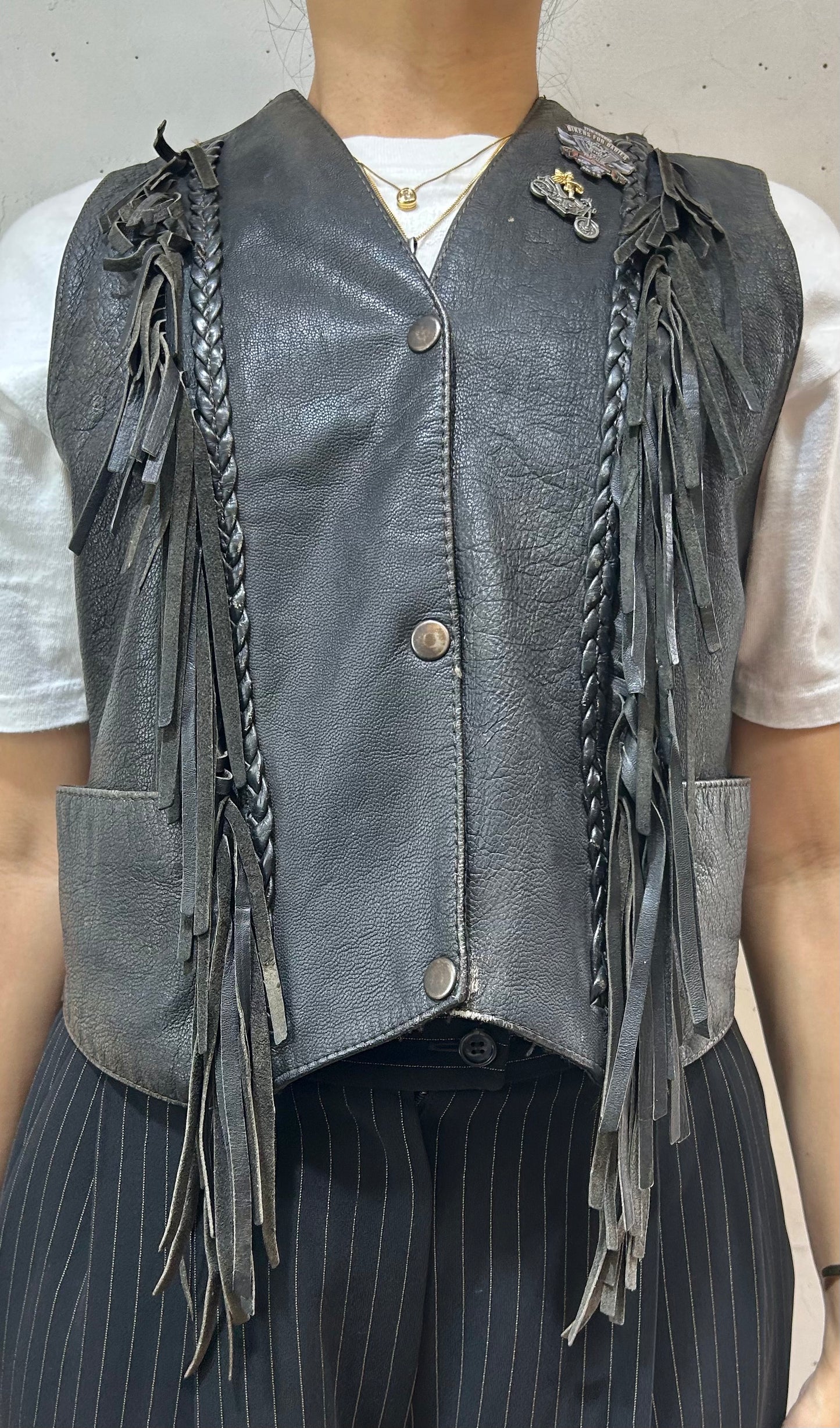 Vintage Leather Vest [I24959]