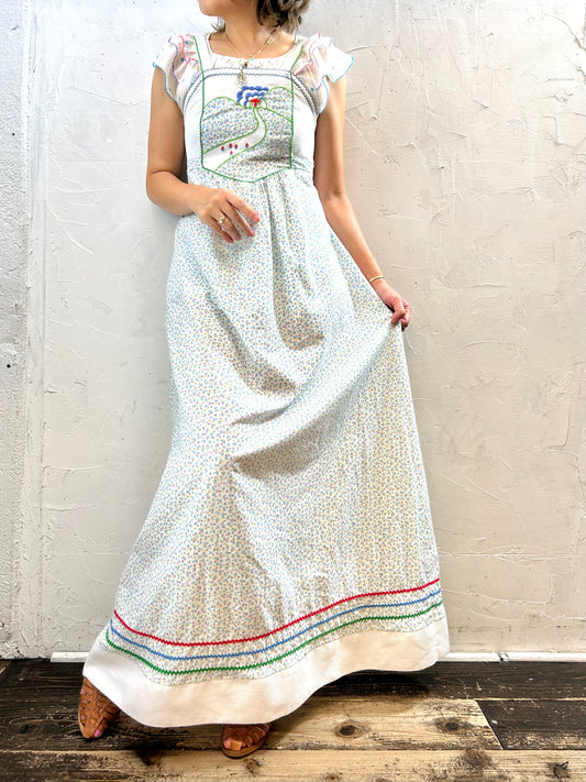 70s Vintage Patchwork Dress [H28243]