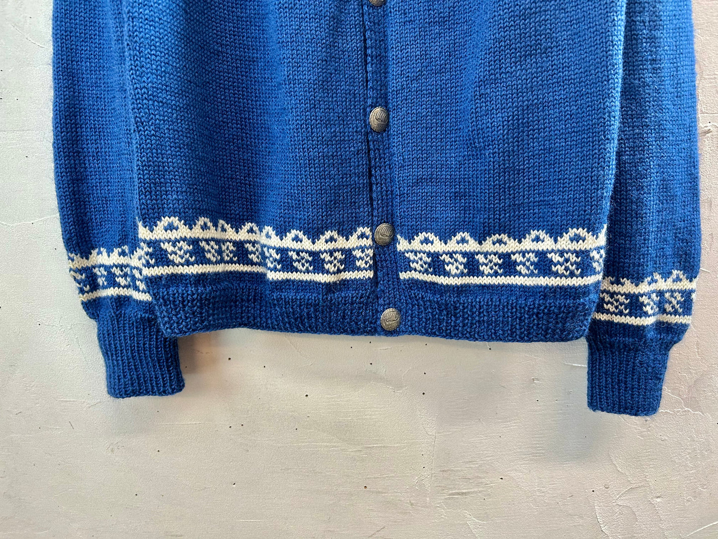 Vintage Nordic Hand Knit Cardigan  NORWAY DESIGN [K28888]