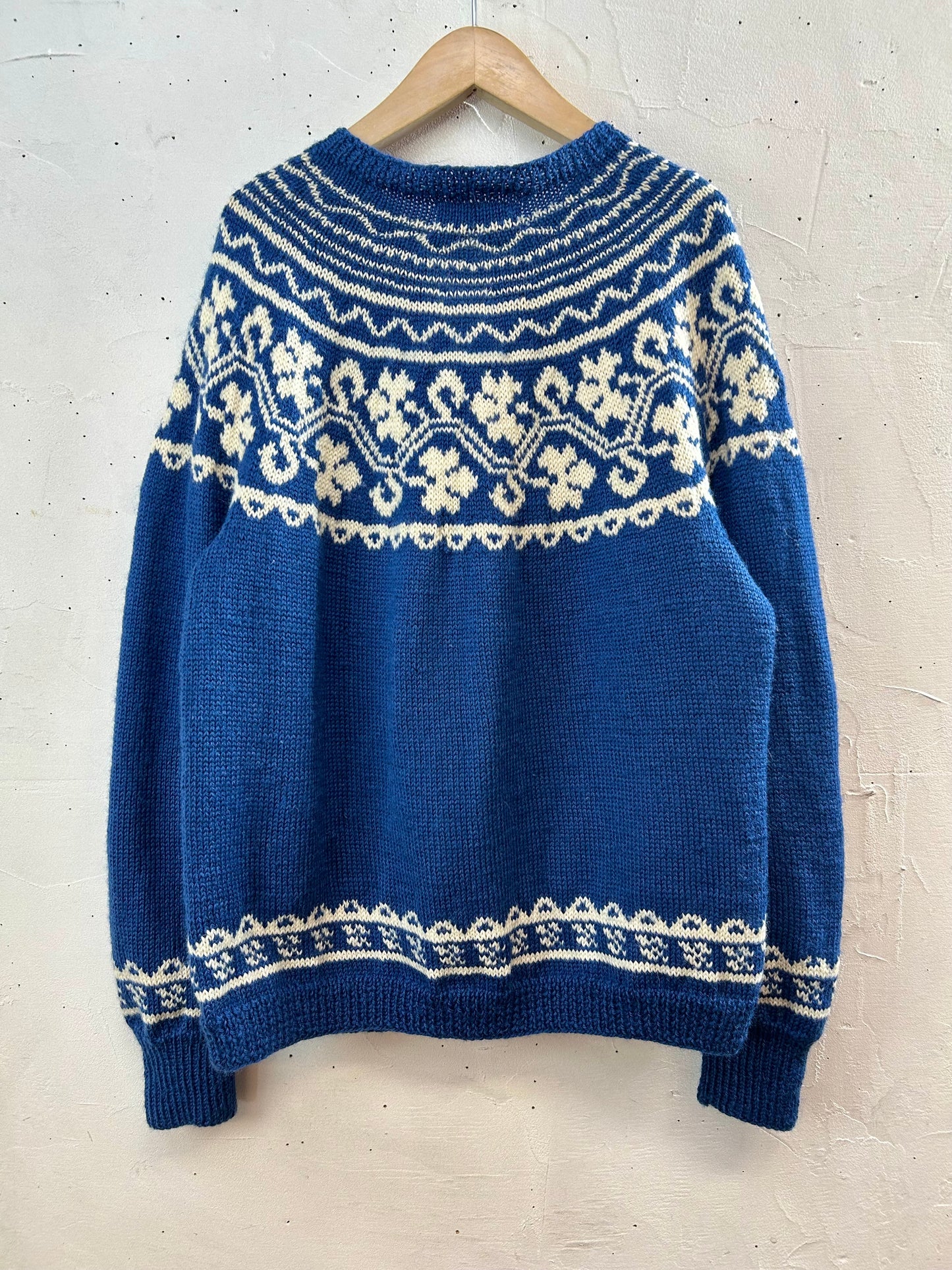 Vintage Nordic Hand Knit Cardigan  NORWAY DESIGN [K28888]