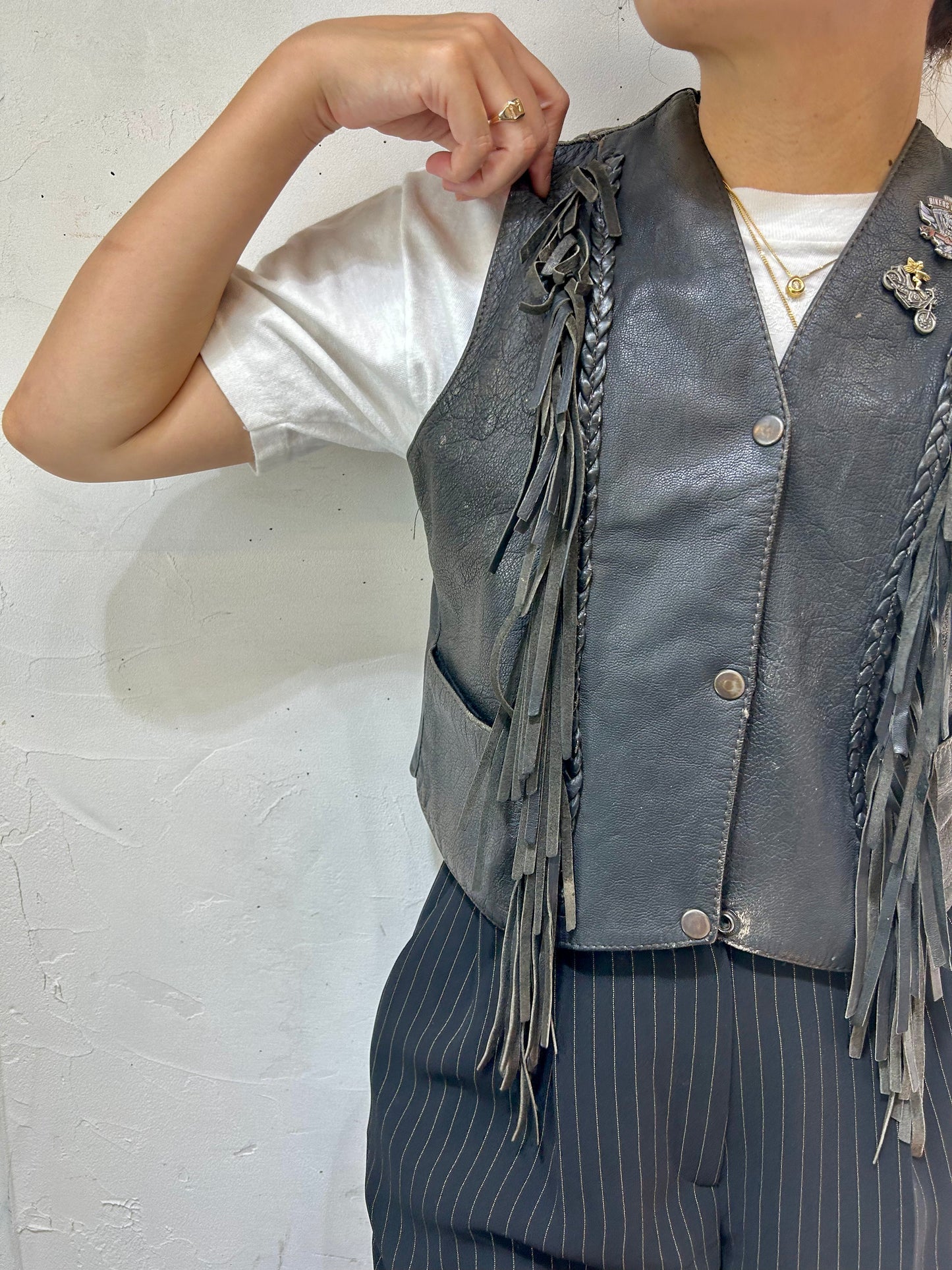 Vintage Leather Vest [I24959]