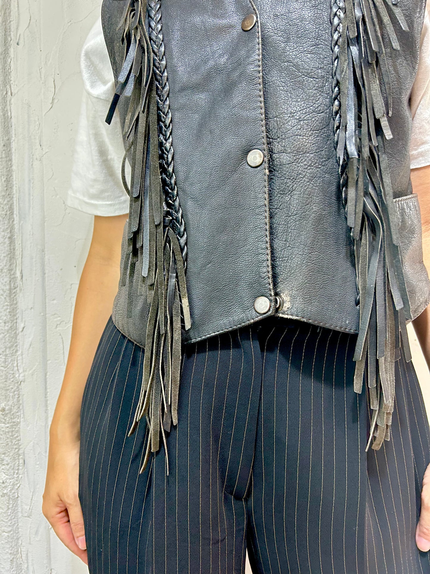 Vintage Leather Vest [I24959]