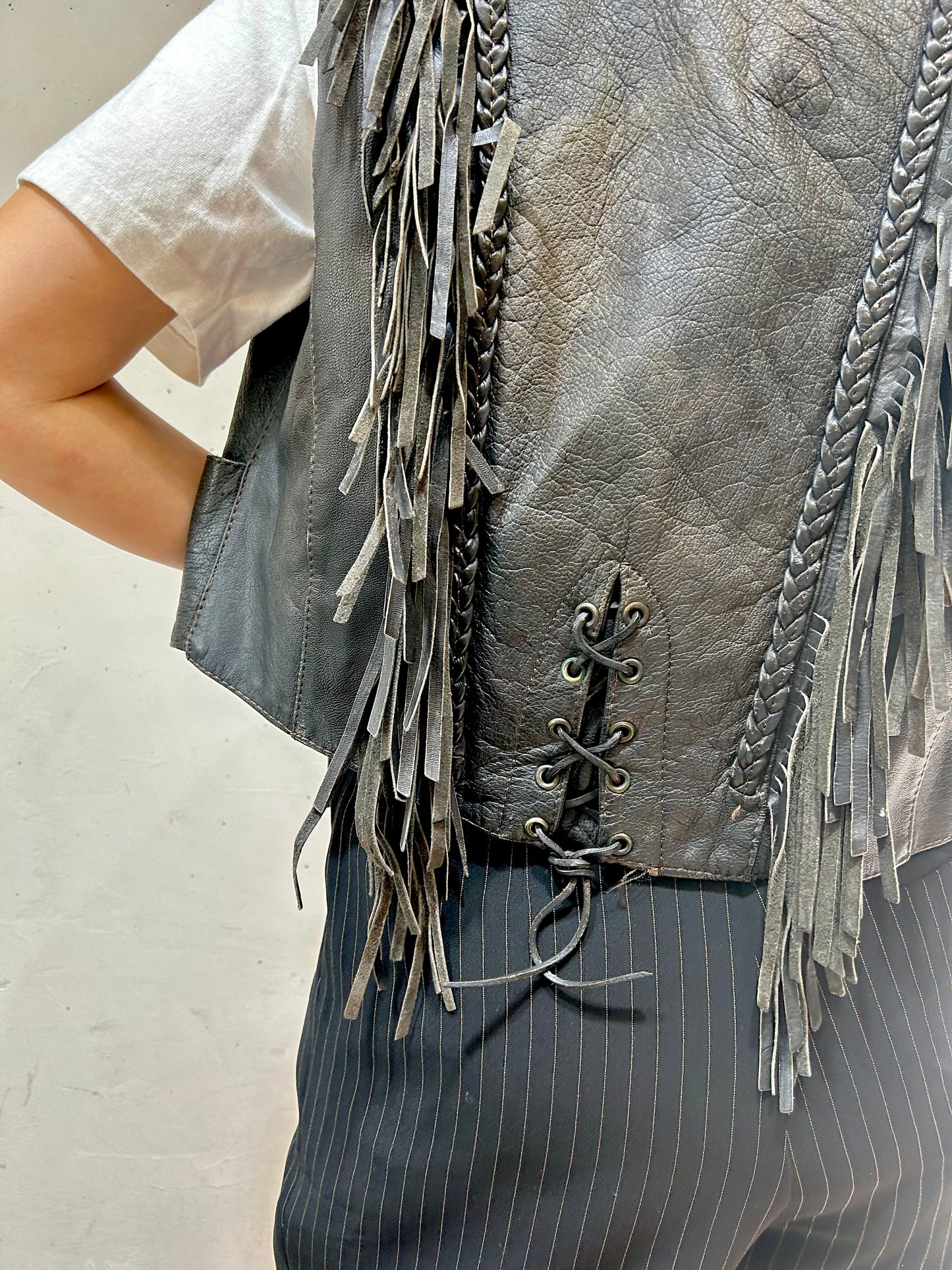 Vintage Leather Vest [I24959]