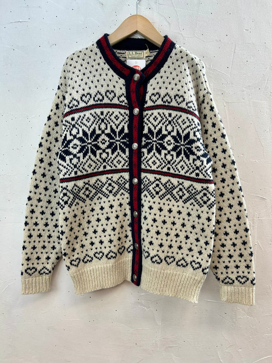 Vintage Nordic Knit Cardigan MADE IN USA〜L.L.Bean〜 [K28887]