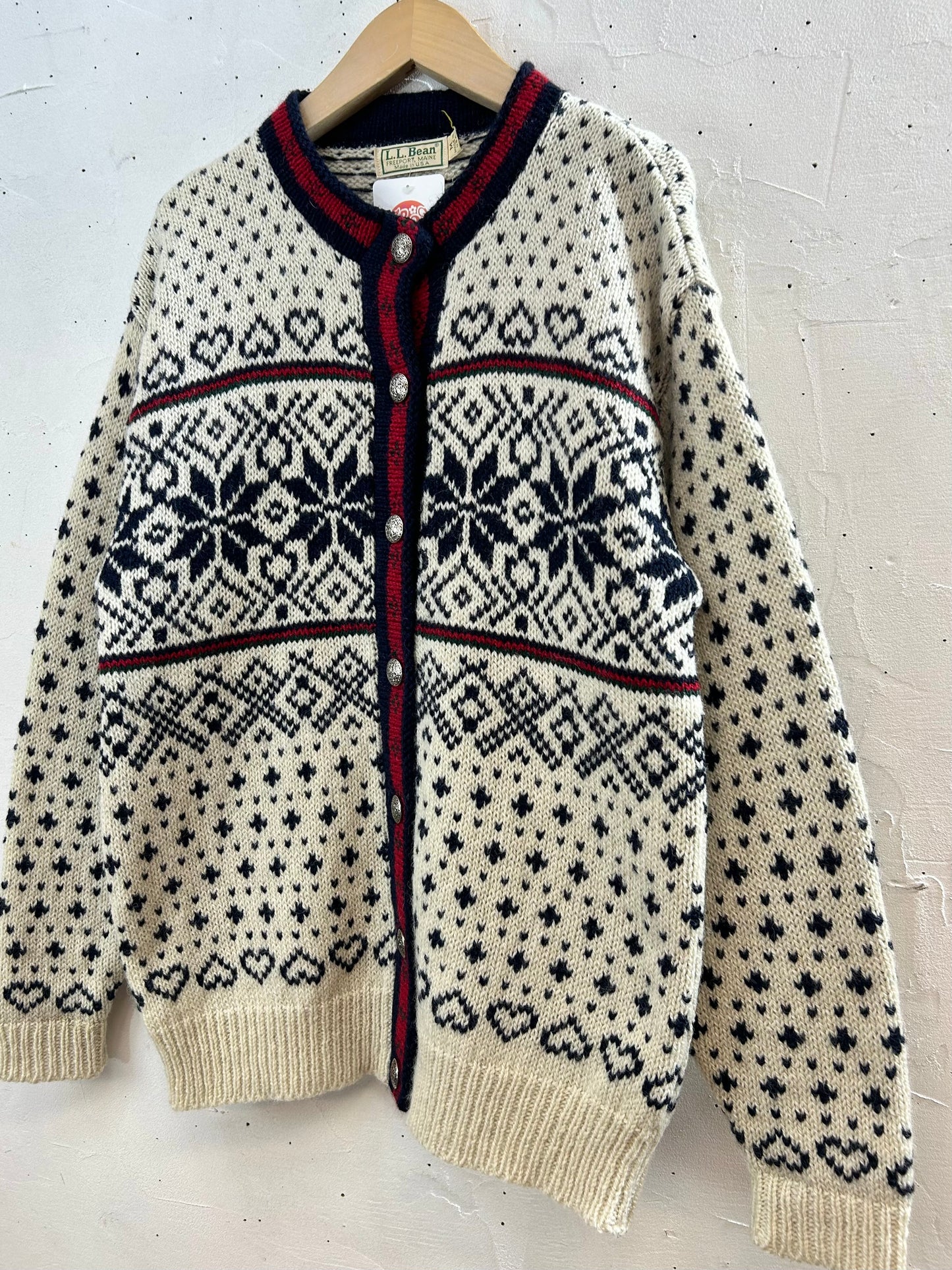 Vintage Nordic Knit Cardigan MADE IN USA〜L.L.Bean〜 [K28887]