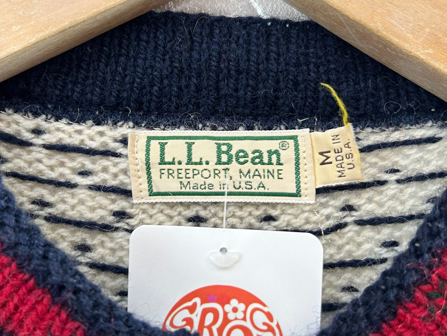 Vintage Nordic Knit Cardigan MADE IN USA〜L.L.Bean〜 [K28887]