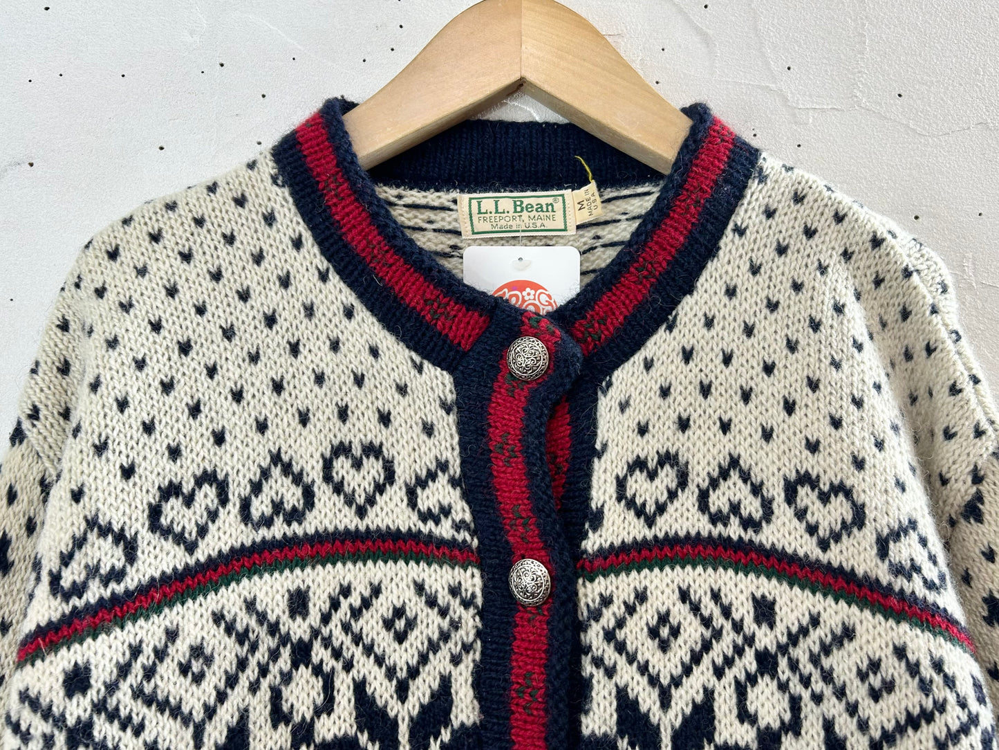 Vintage Nordic Knit Cardigan MADE IN USA〜L.L.Bean〜 [K28887]