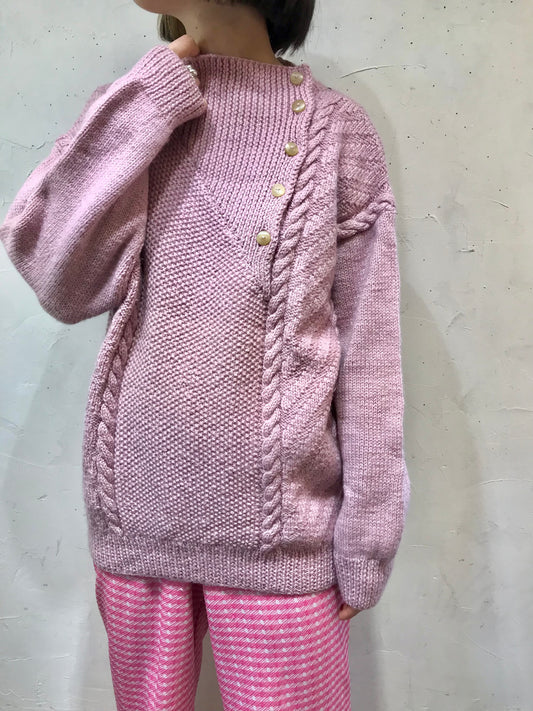 Vintage Wool Hand Knit Sweater [A25982]