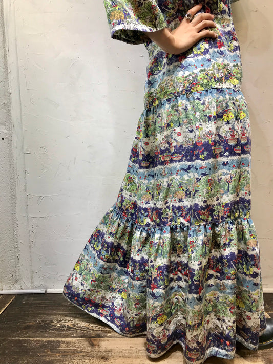 ’40s~ ’50s Vintage Dress Gown [I25158]