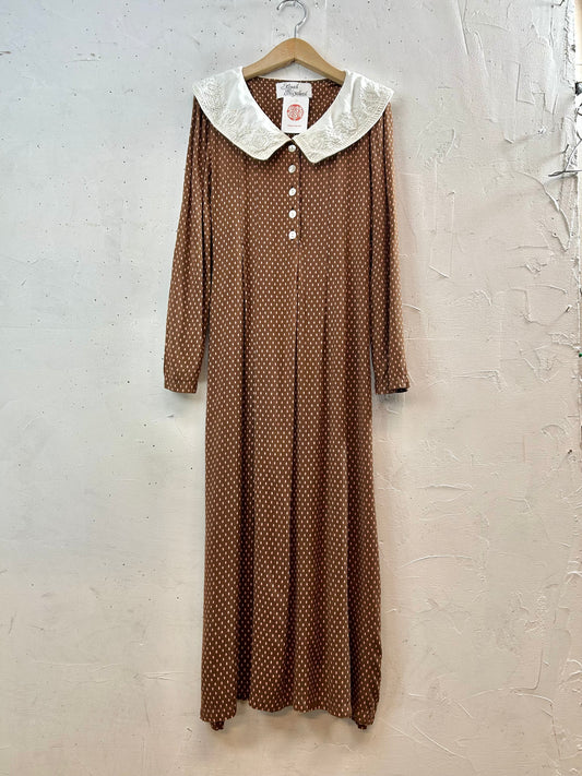 Vintage White Collar Dress  [A29563]