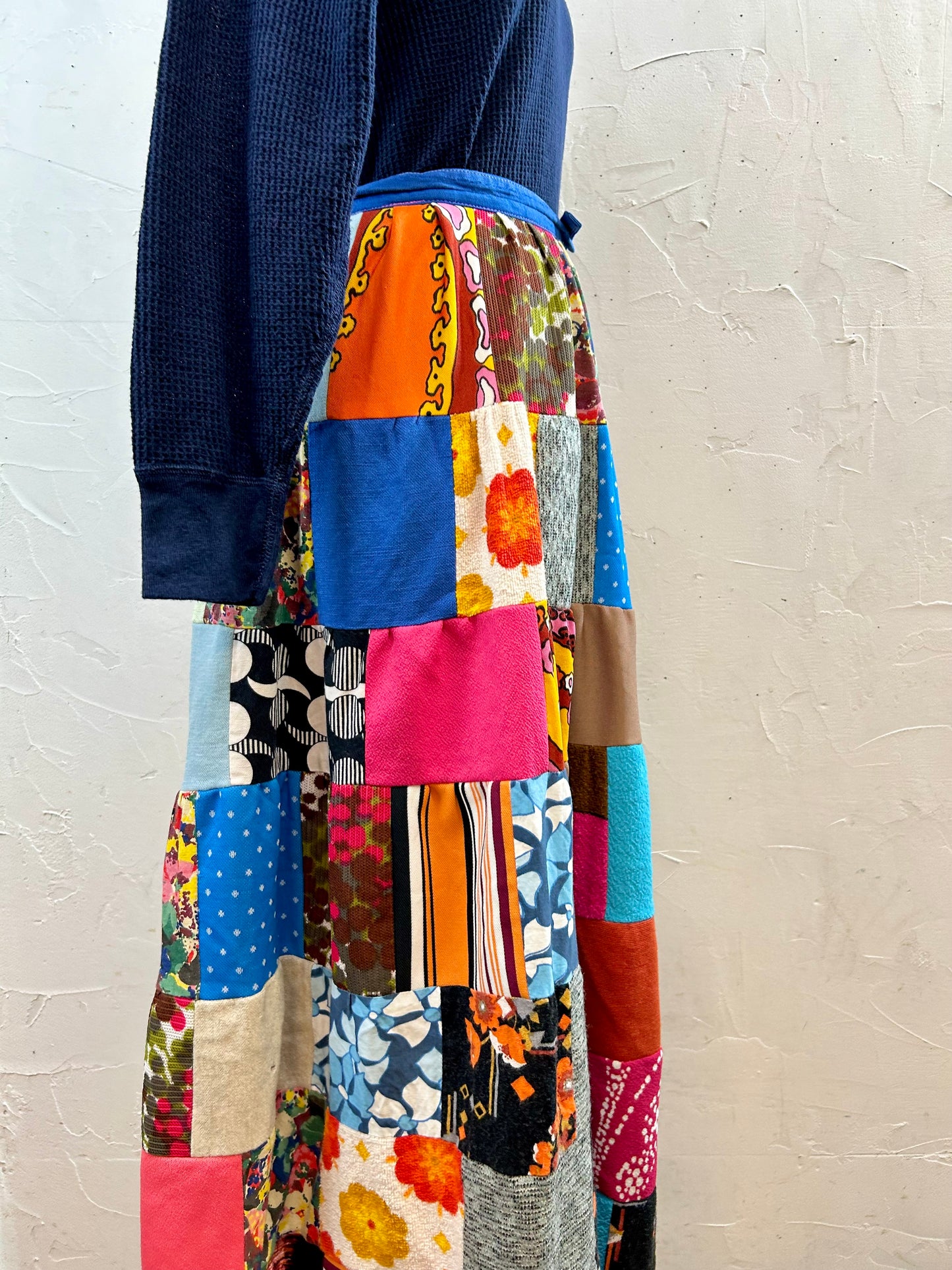 ’60-’70s Vintage Patchwork Skirt [J28683]