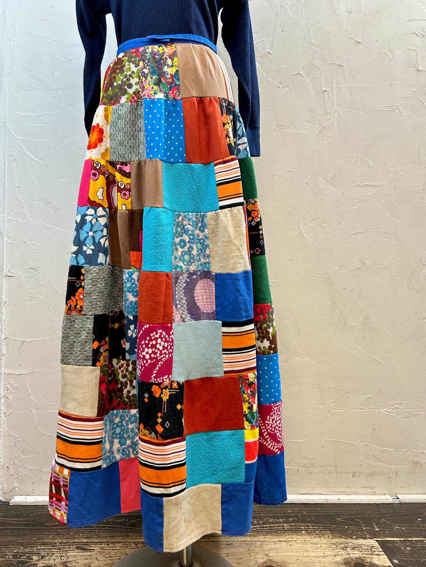 ’60-’70s Vintage Patchwork Skirt [J28683]