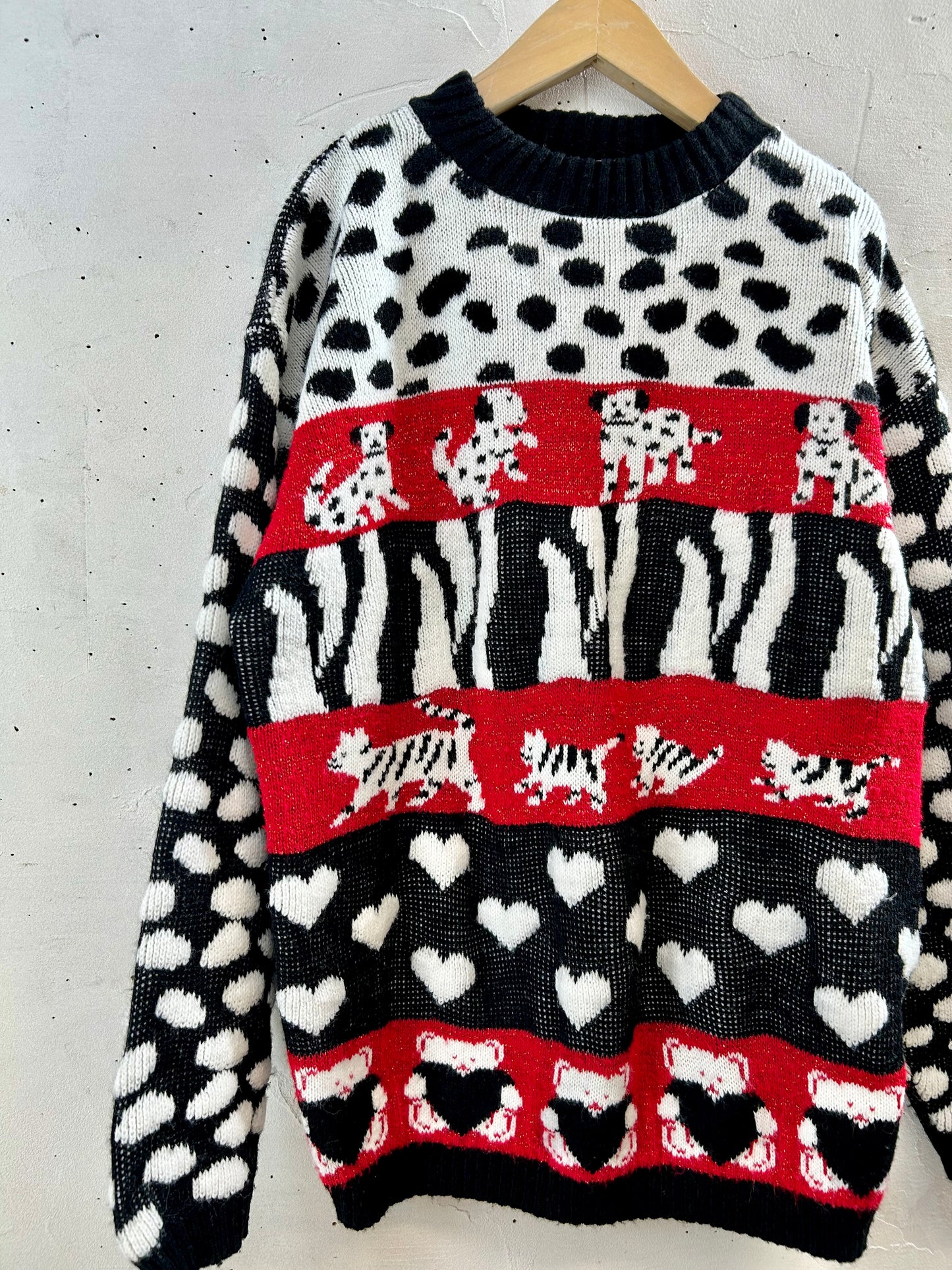 ’80s Vintage Fancy Knit Sweater MADE IN USA［I28455]