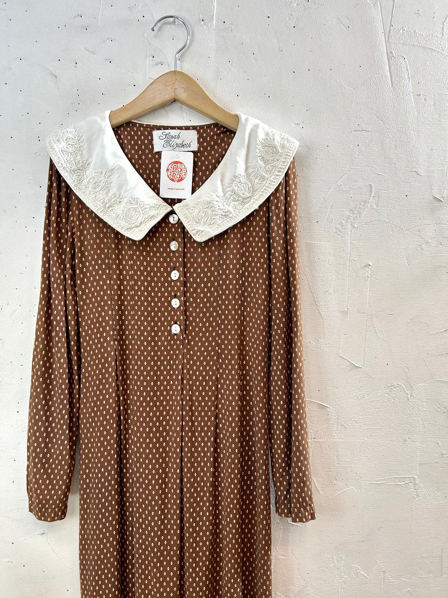 Vintage White Collar Dress  [A29563]