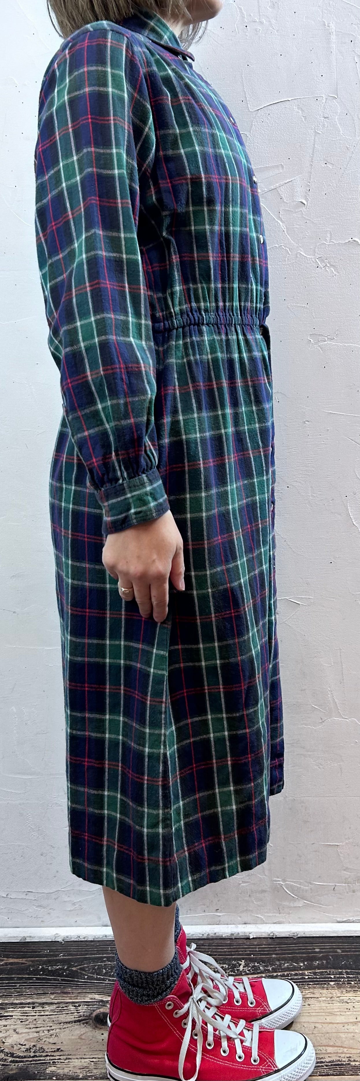 Vintage Plaid Dress 〜L.L.Bean〜 MADE IN USA [L29126]