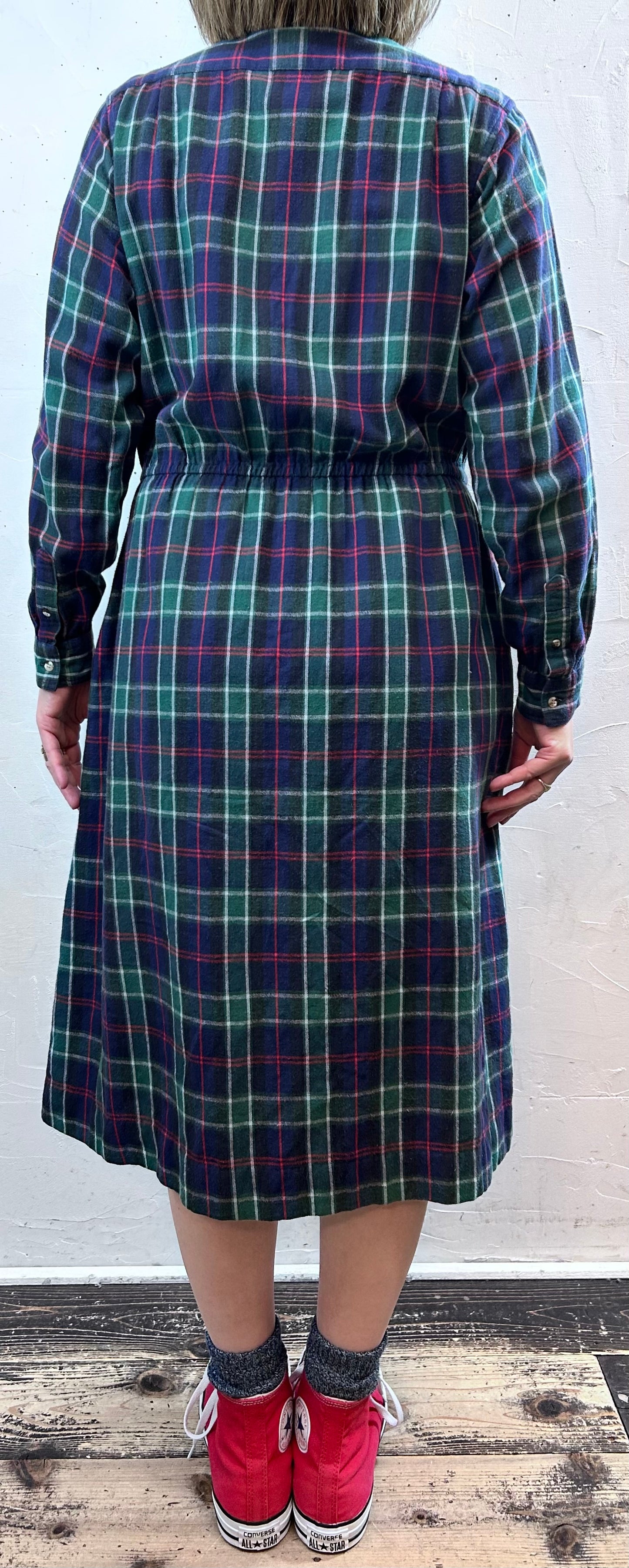 Vintage Plaid Dress 〜L.L.Bean〜 MADE IN USA [L29126]