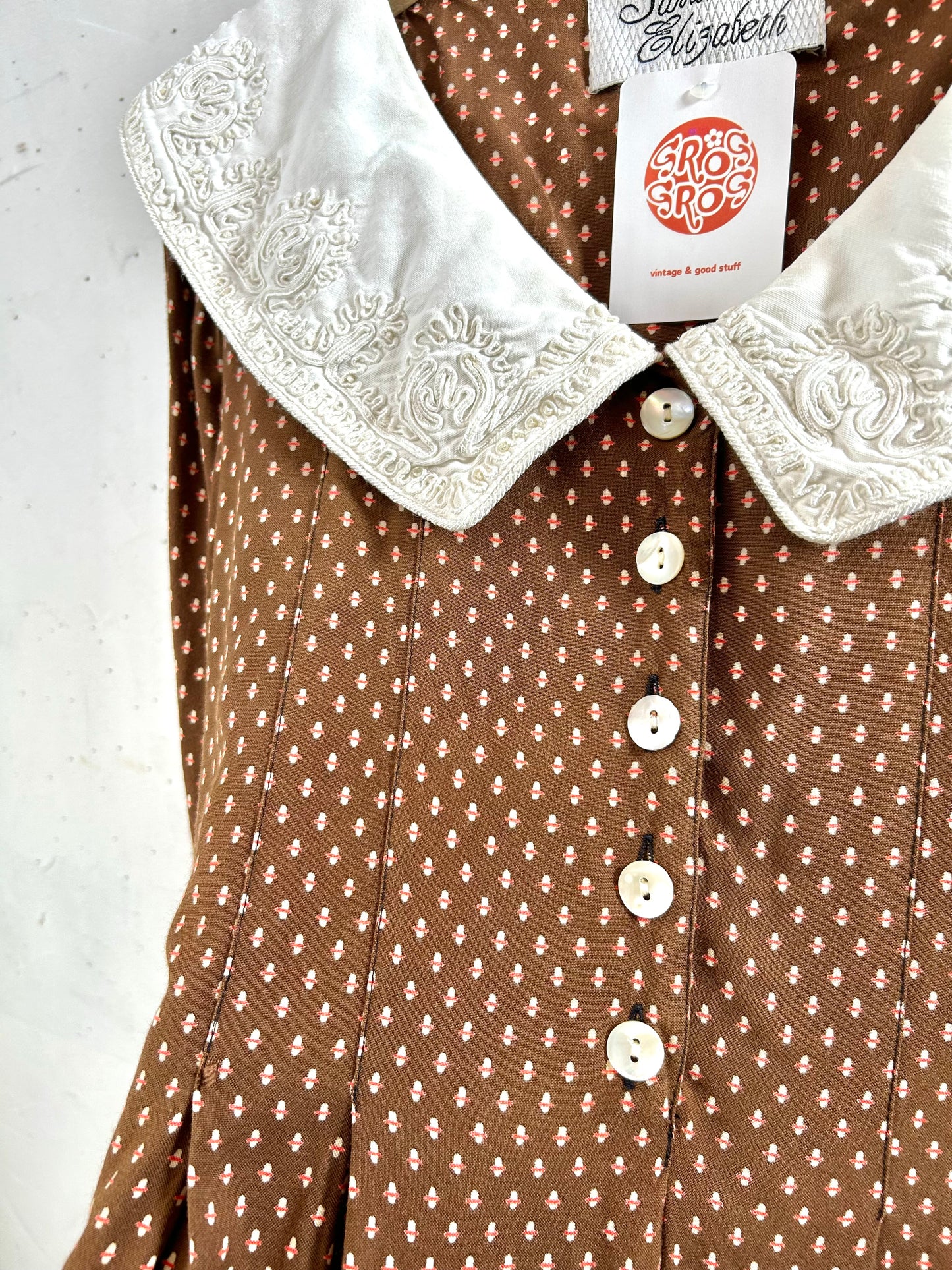 Vintage White Collar Dress  [A29563]