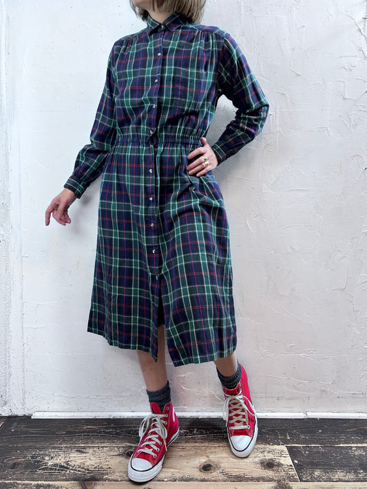 Vintage Plaid Dress 〜L.L.Bean〜 MADE IN USA [L29126]