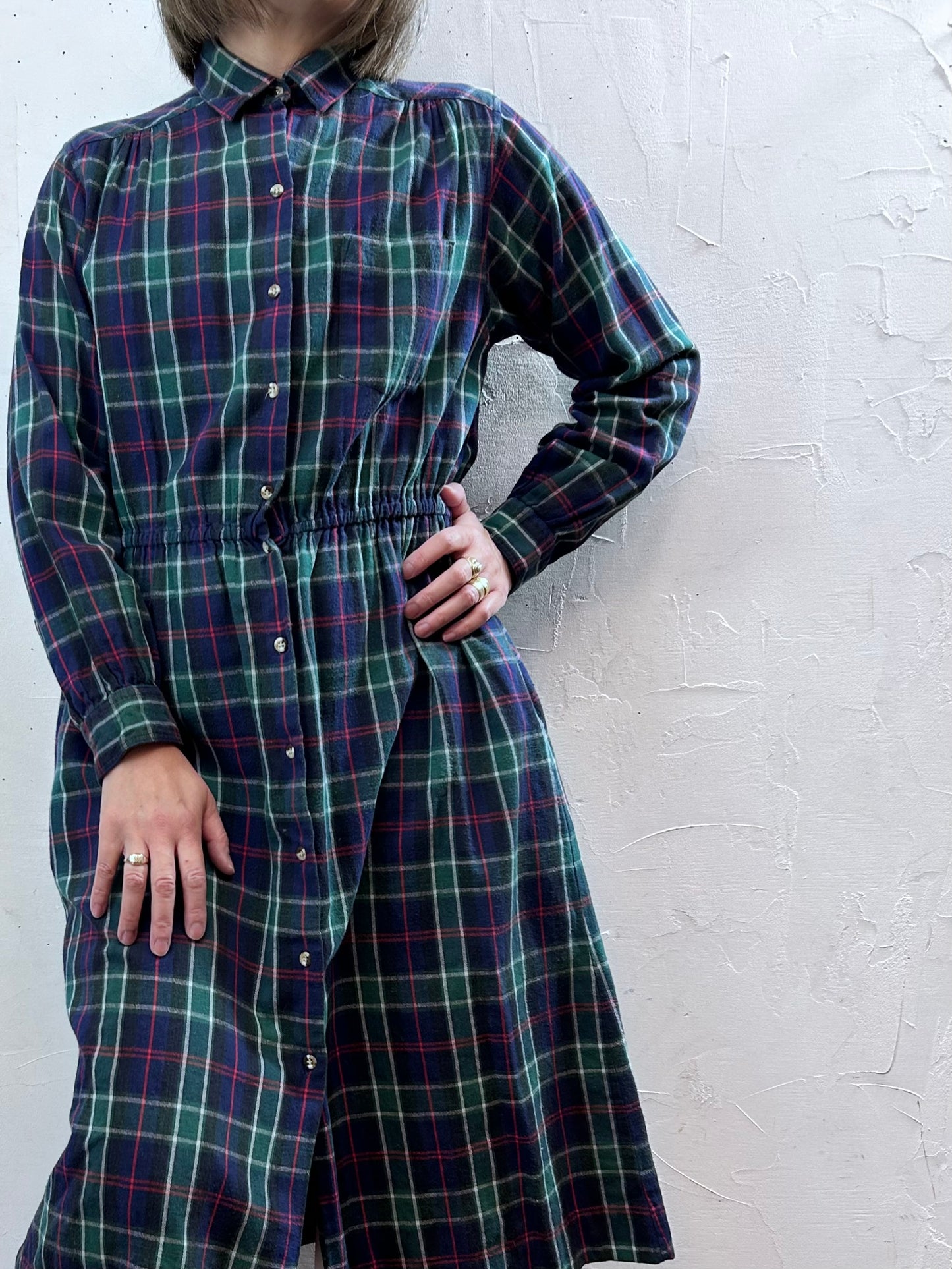 Vintage Plaid Dress 〜L.L.Bean〜 MADE IN USA [L29126]
