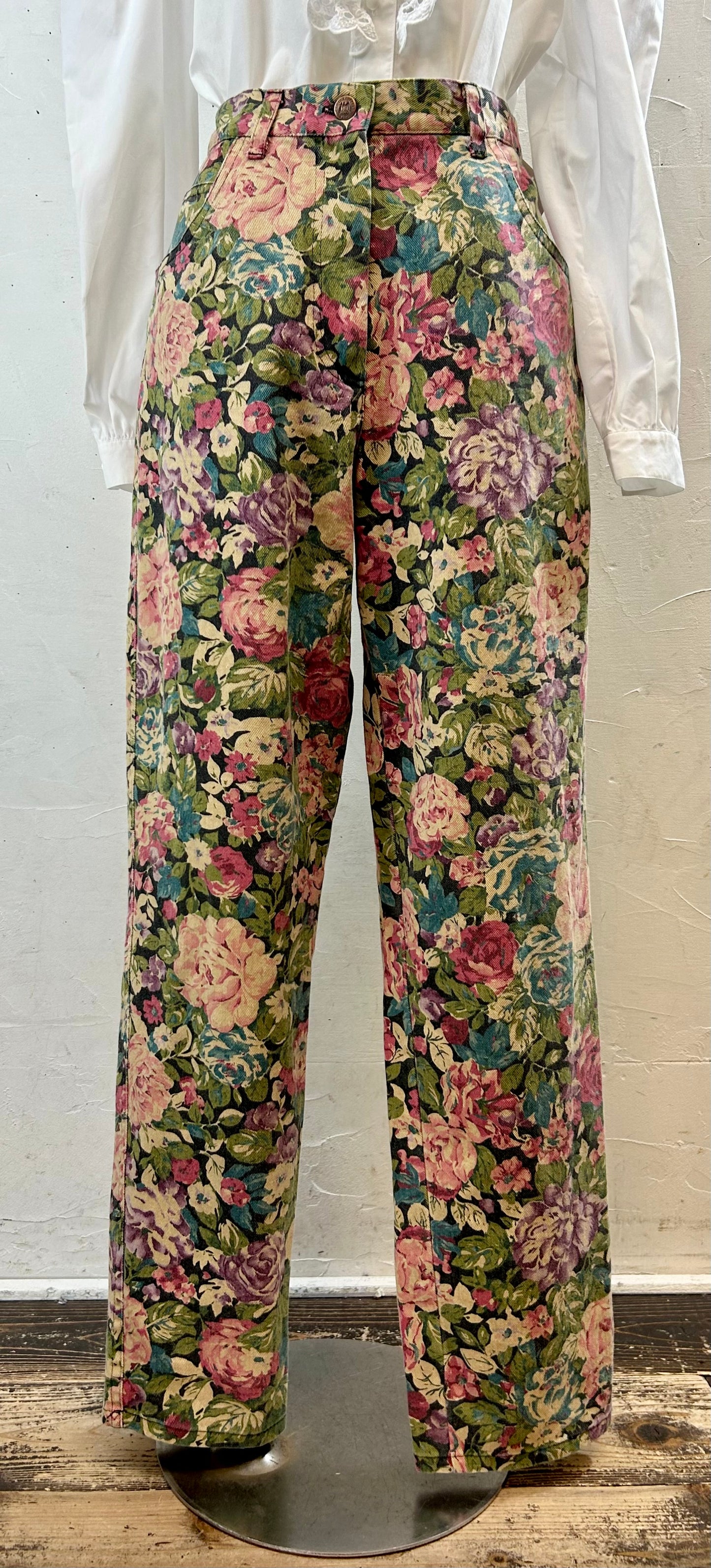 Vintage Flower Pants MADE IN USA [I28458]