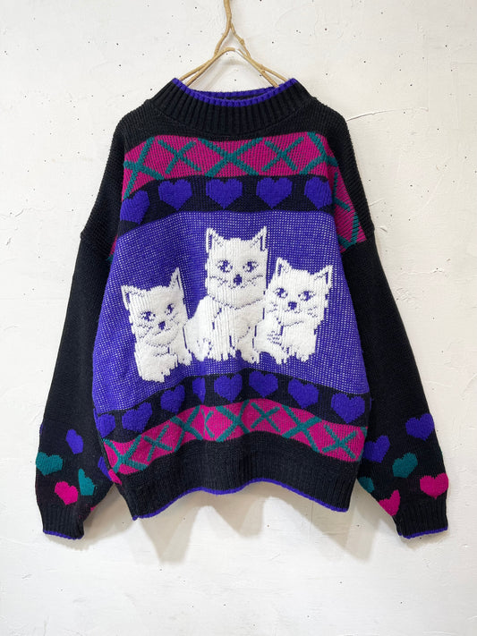 ’80s Vintage Fancy Knit Sweater［K25524］