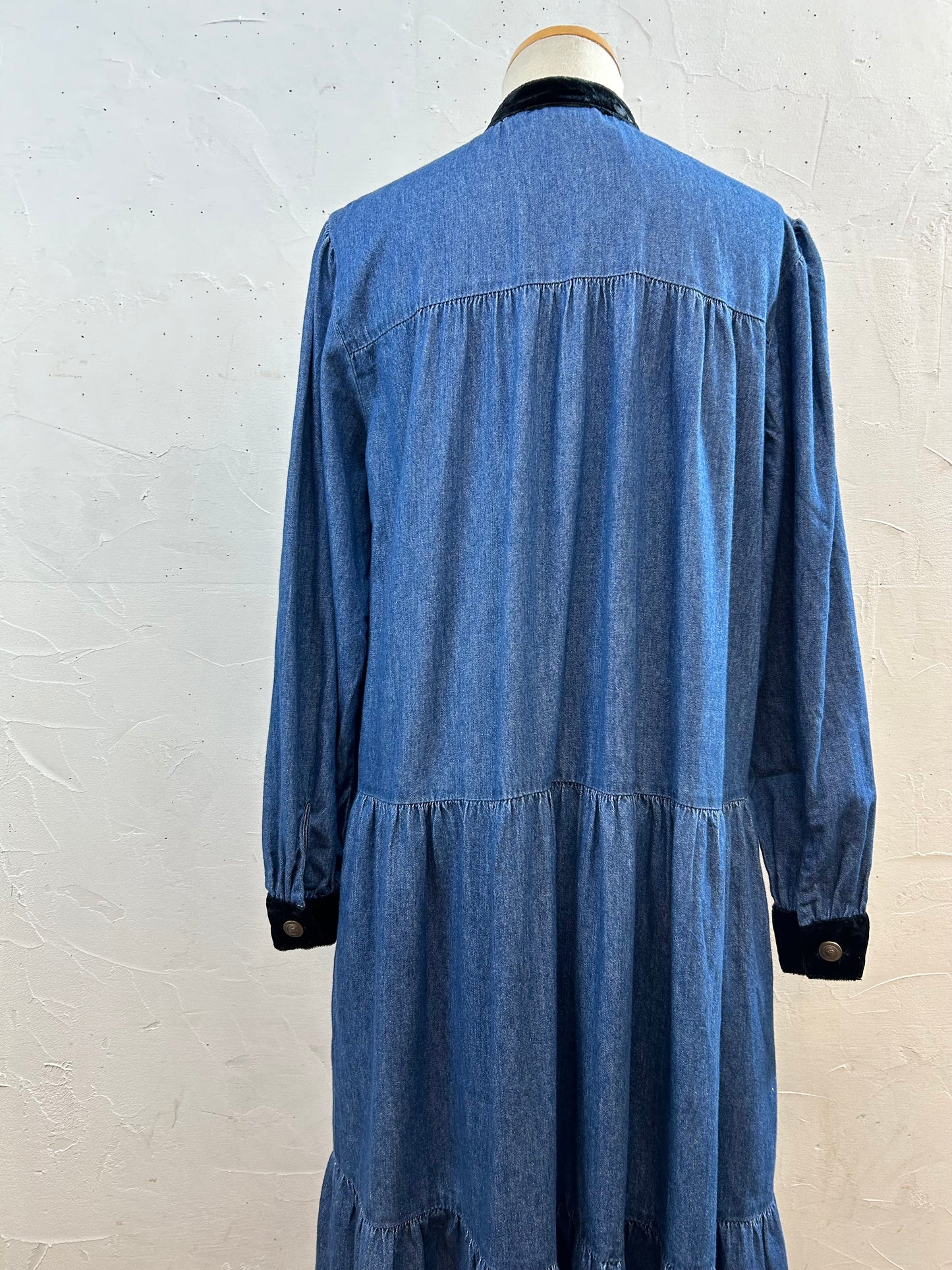 Vintage Denim Dress MADE IN LOS ANGELESE USA [J28680]