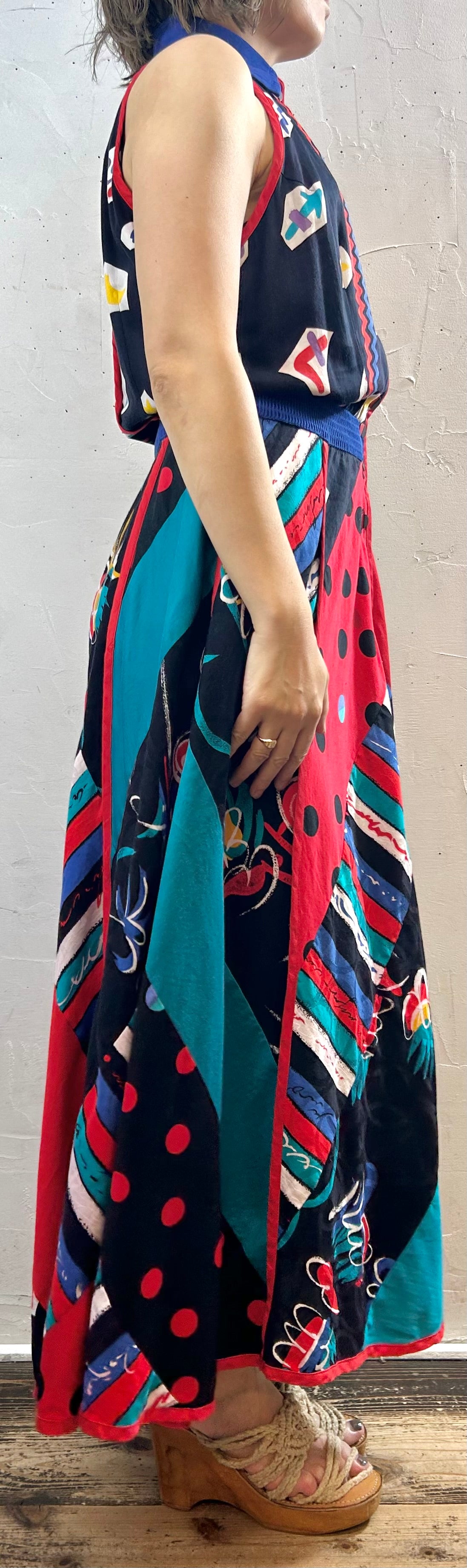 80s Vintage Dress 〜JEANNE MARC〜 [G27911] – GROGGROG