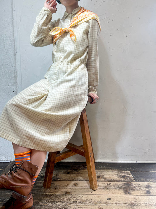 Vintage Plaid Dress [I24953]