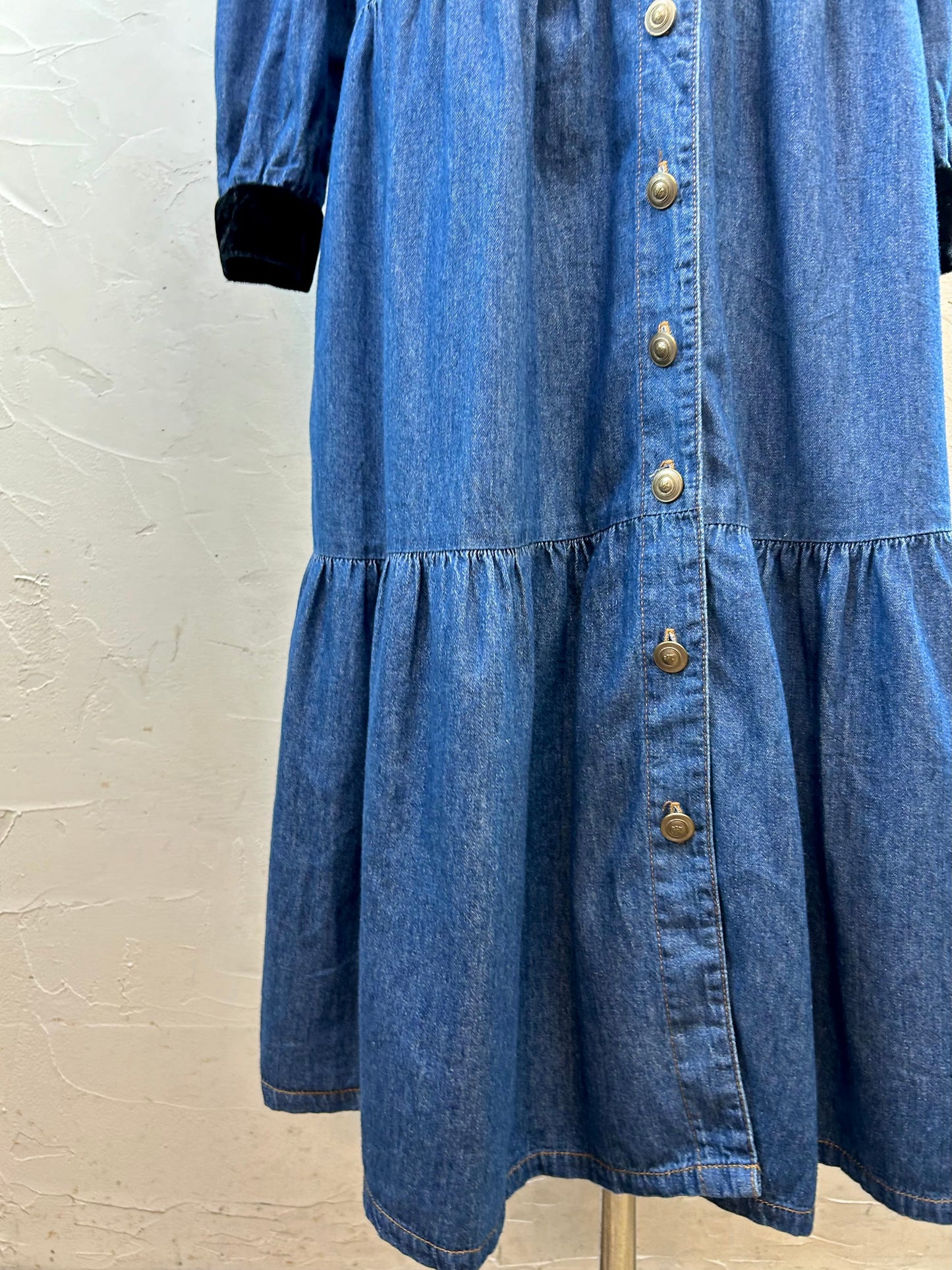 Vintage Denim Dress MADE IN LOS ANGELESE USA [J28680]