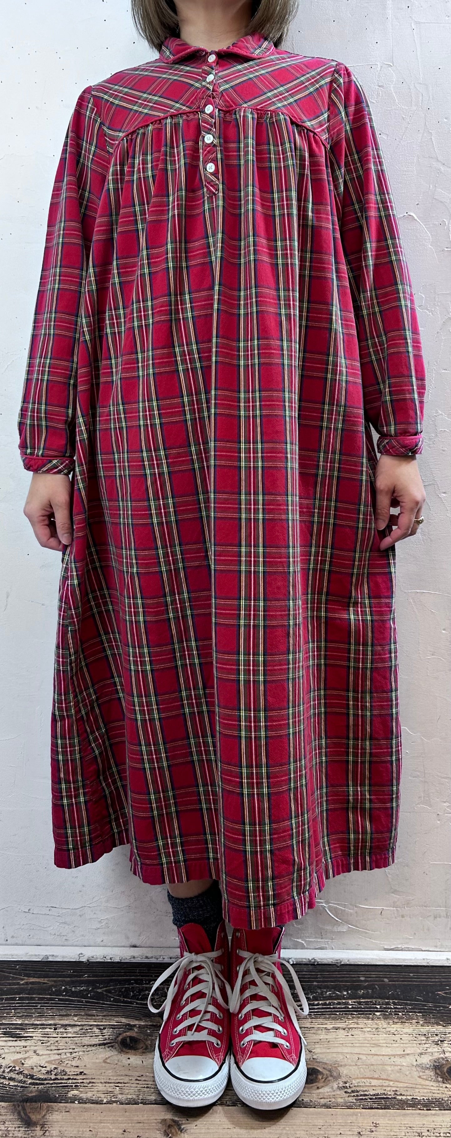 Vintage Plaid Dress 〜L.L.Bean〜 [L29125]