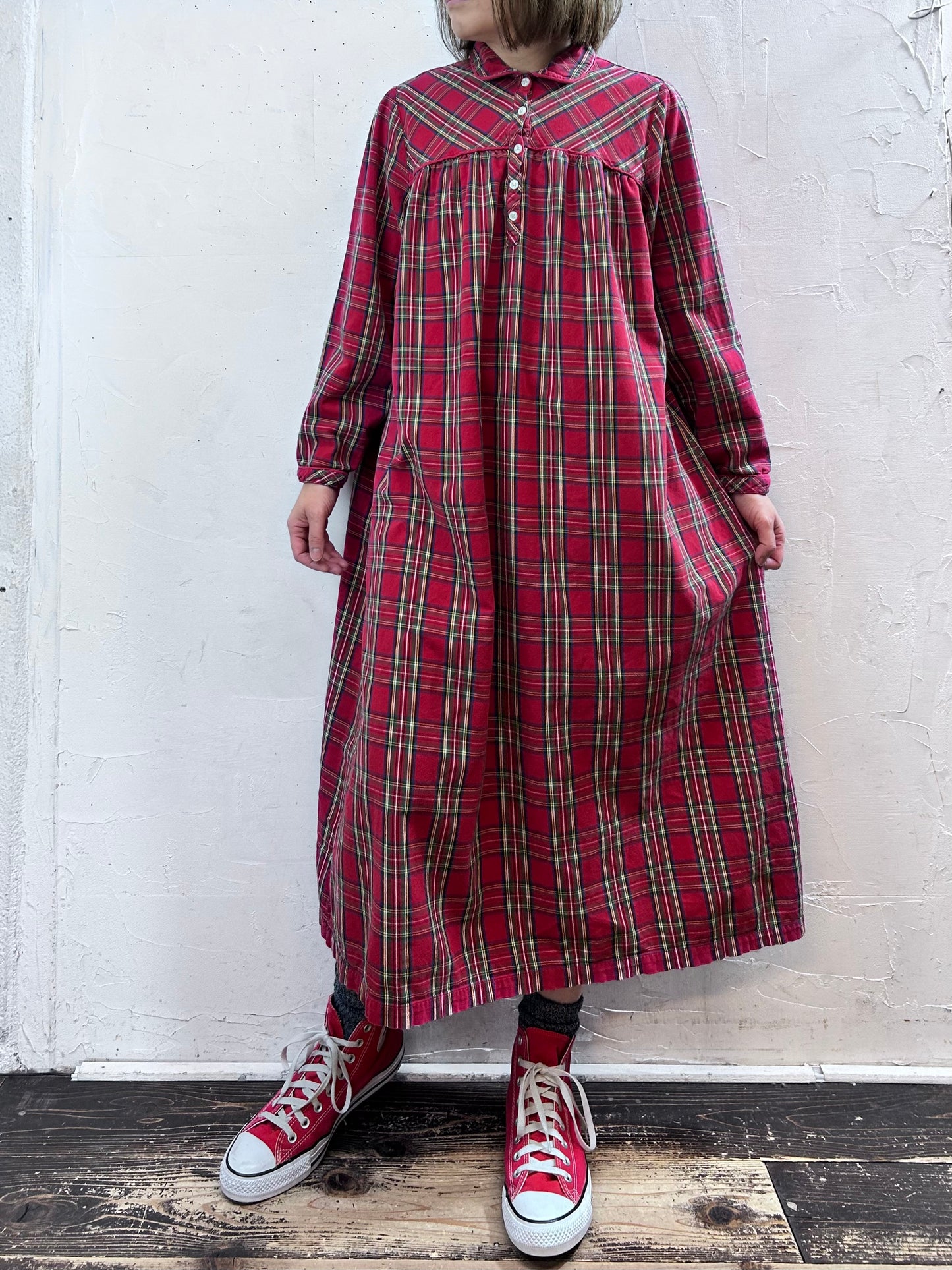 Vintage Plaid Dress 〜L.L.Bean〜 [L29125]