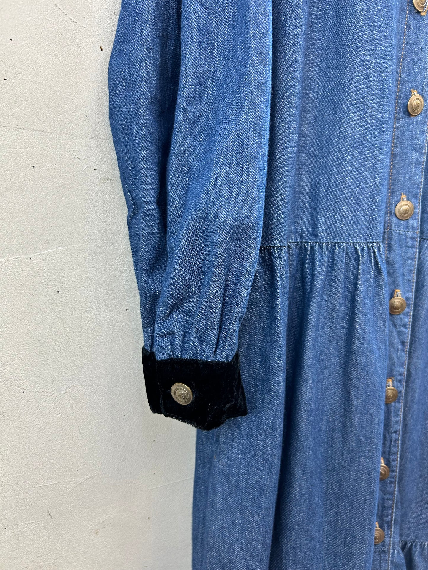 Vintage Denim Dress MADE IN LOS ANGELESE USA [J28680]