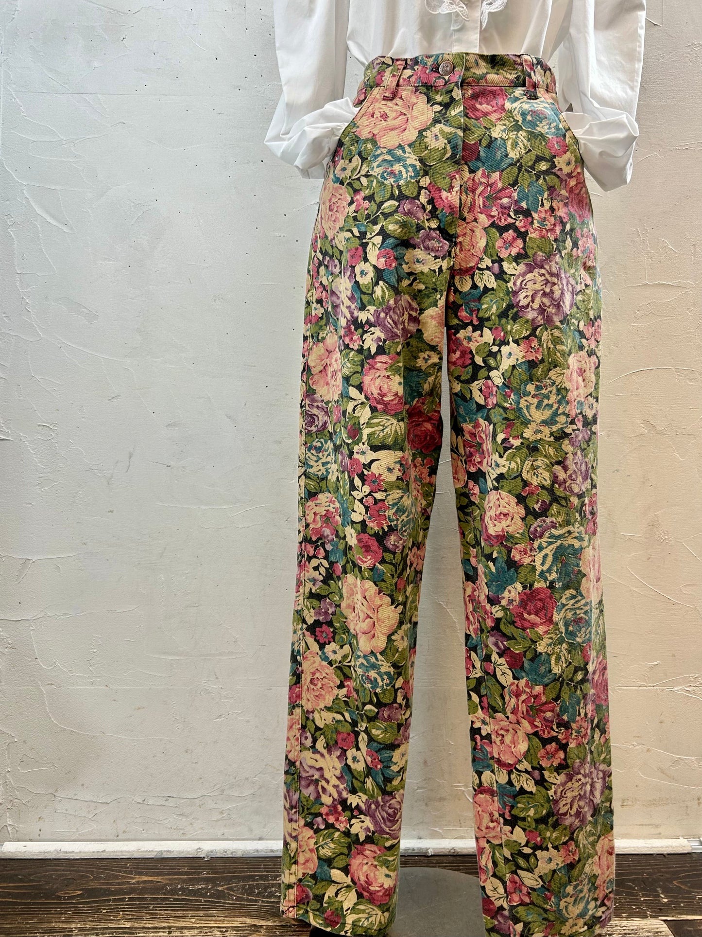 Vintage Flower Pants MADE IN USA [I28458]