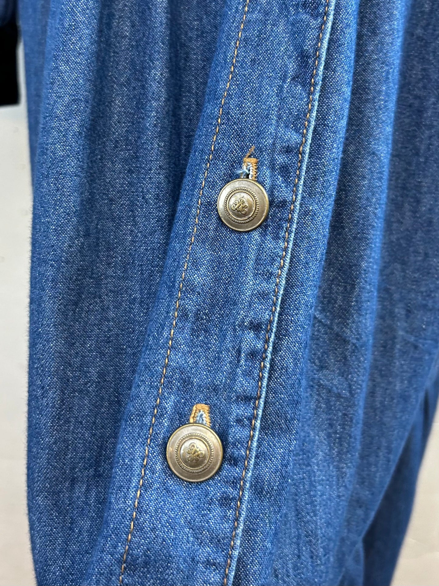 Vintage Denim Dress MADE IN LOS ANGELESE USA [J28680]