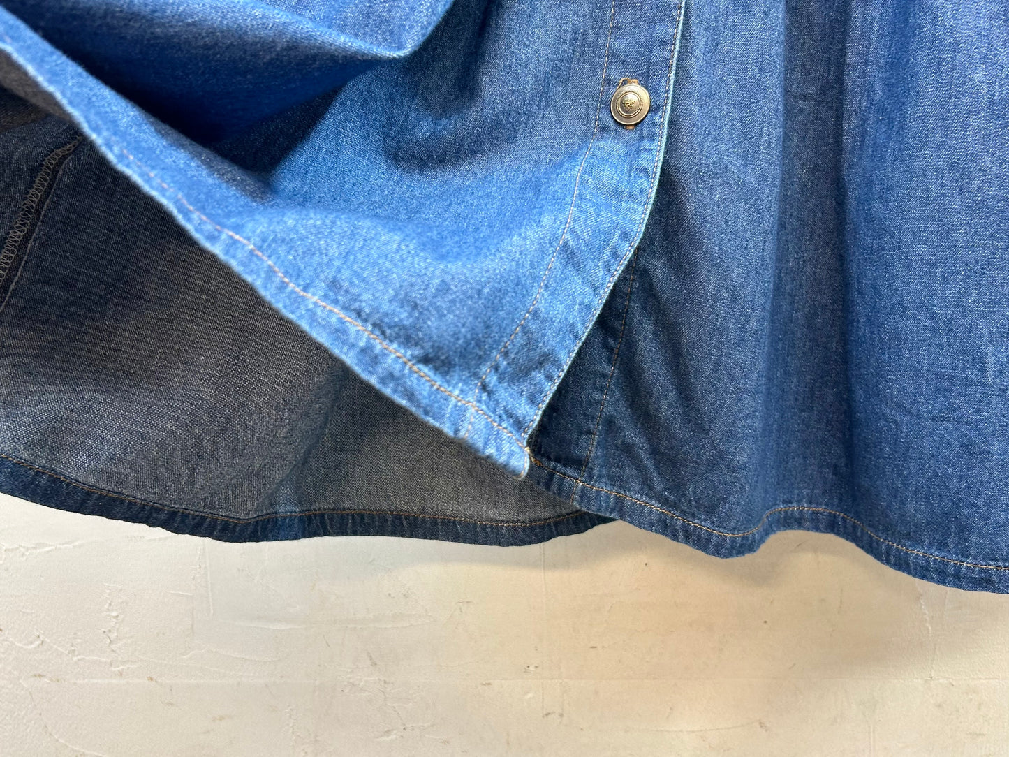 Vintage Denim Dress MADE IN LOS ANGELESE USA [J28680]