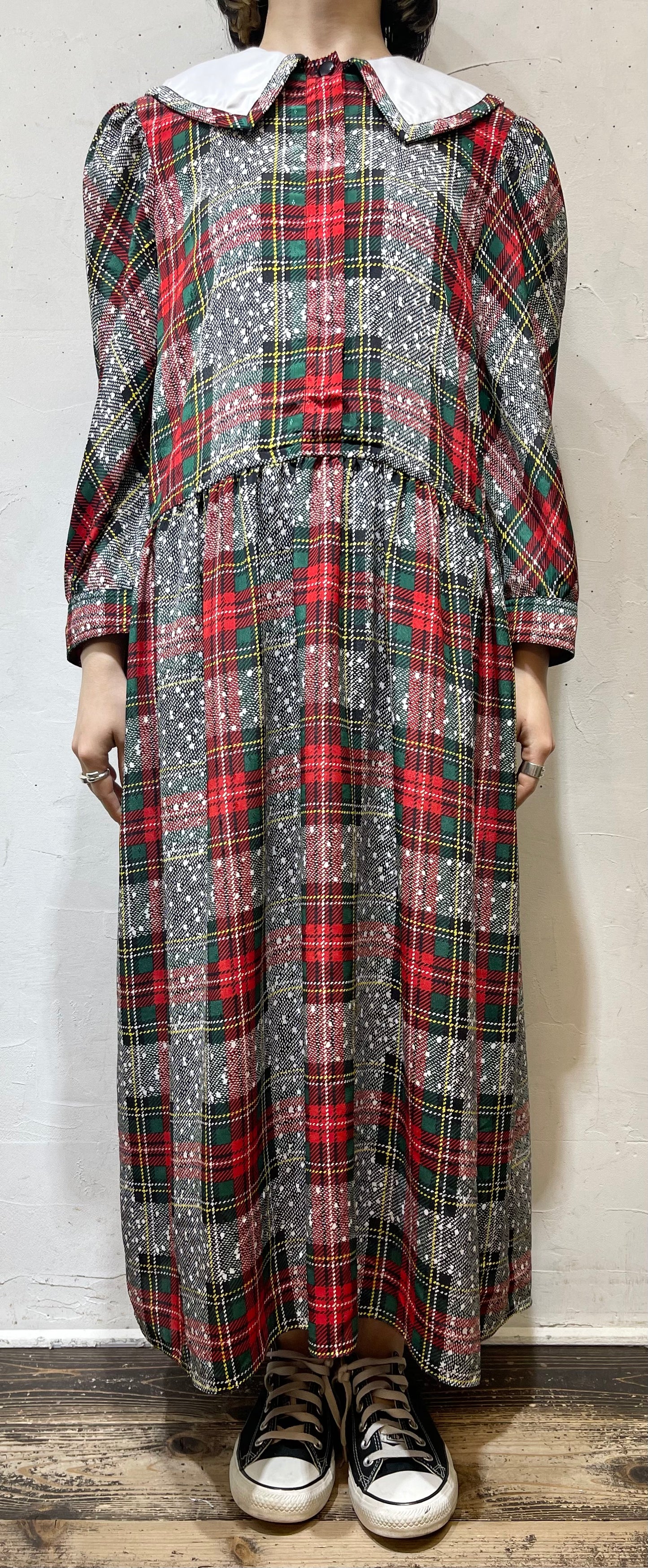 Vintage Plaid Dress [A26052]