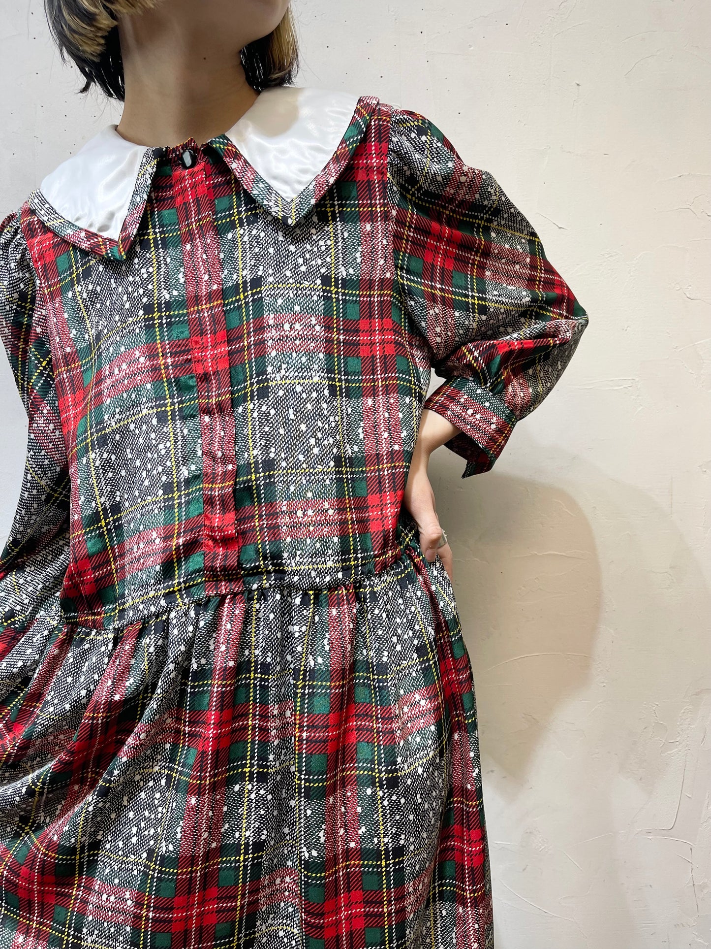 Vintage Plaid Dress [A26052]