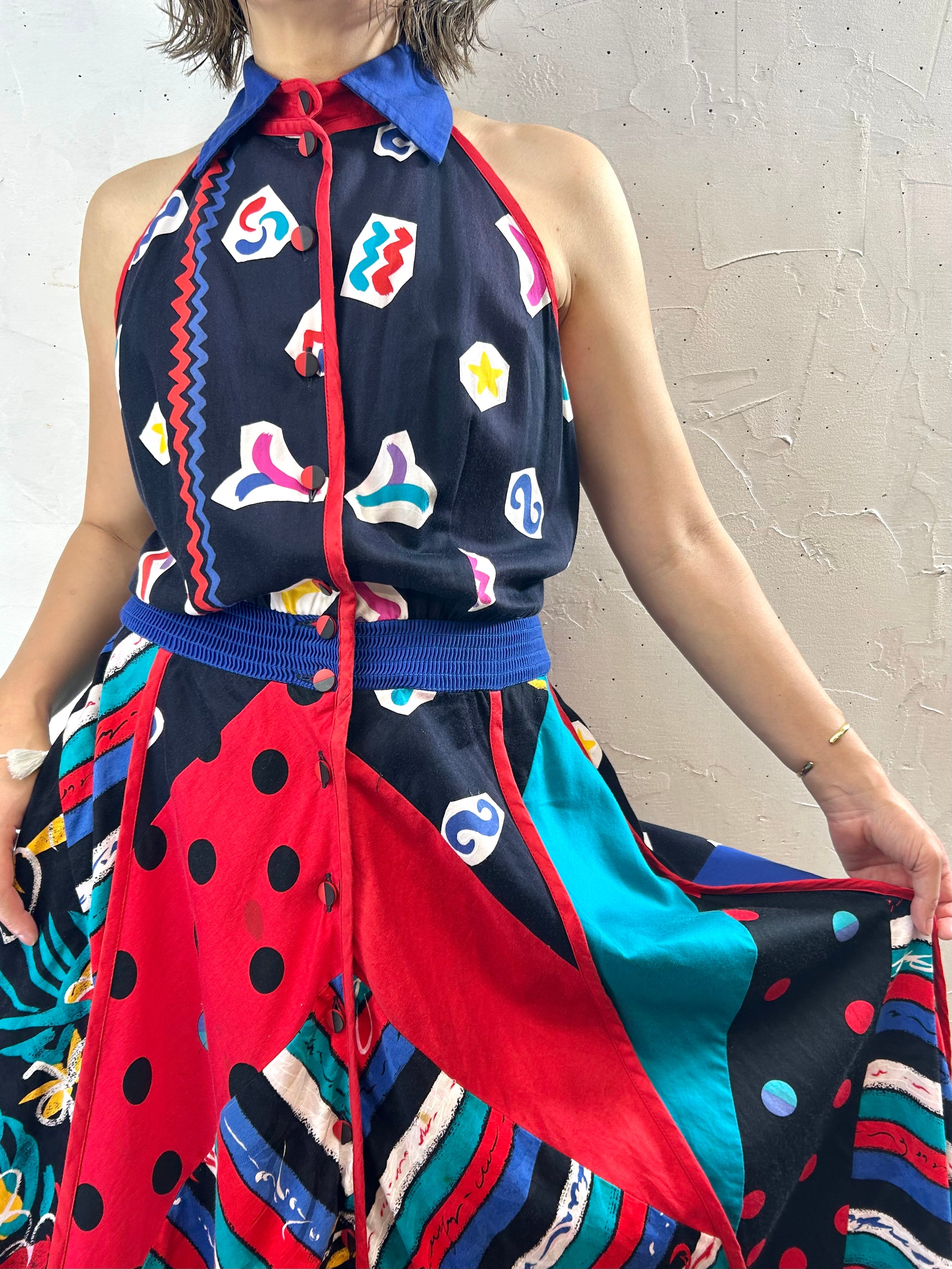 80s Vintage Dress 〜JEANNE MARC〜 [G27911] – GROGGROG