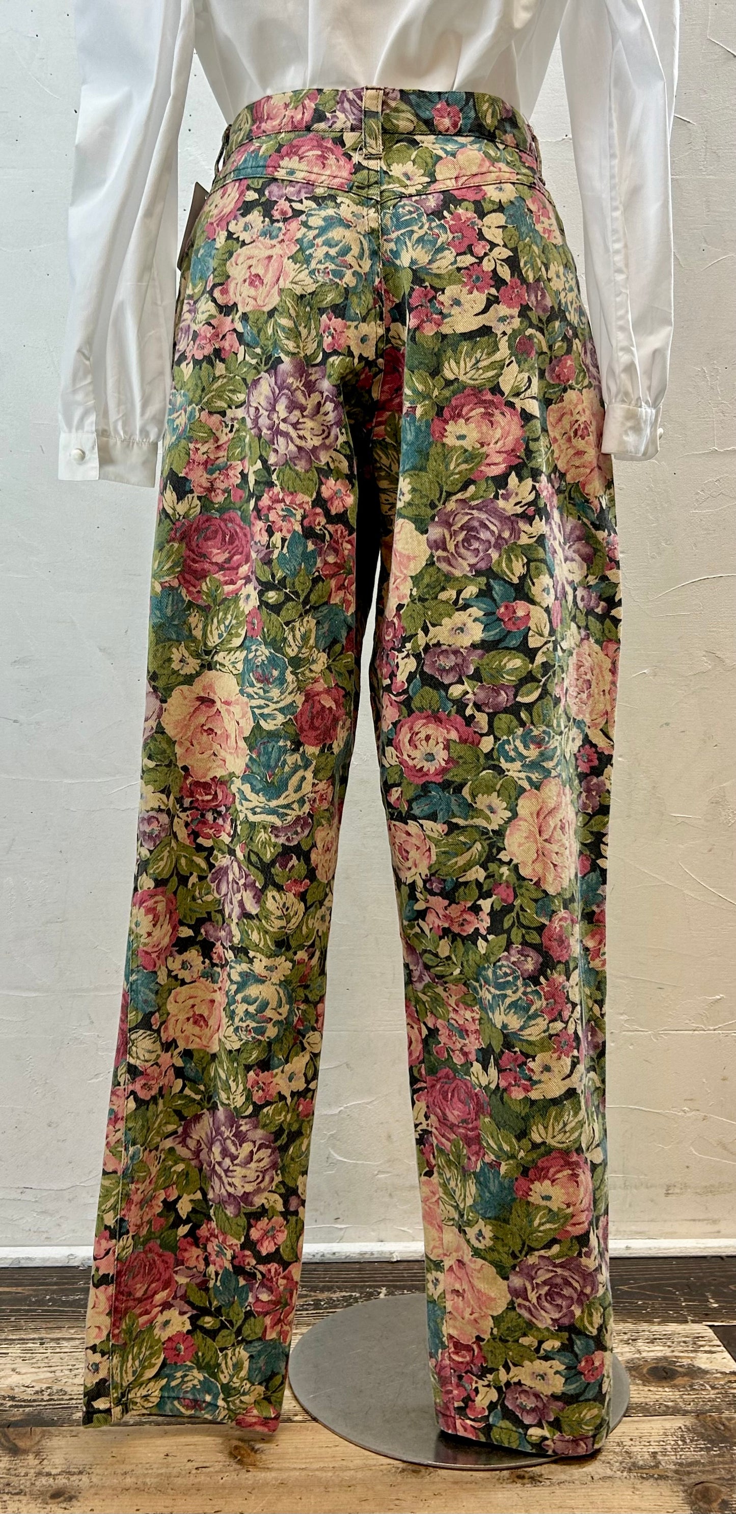 Vintage Flower Pants MADE IN USA [I28458]