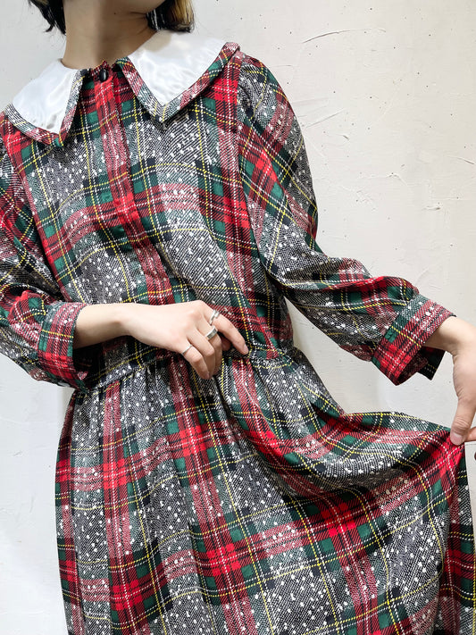 Vintage Plaid Dress [A26052]