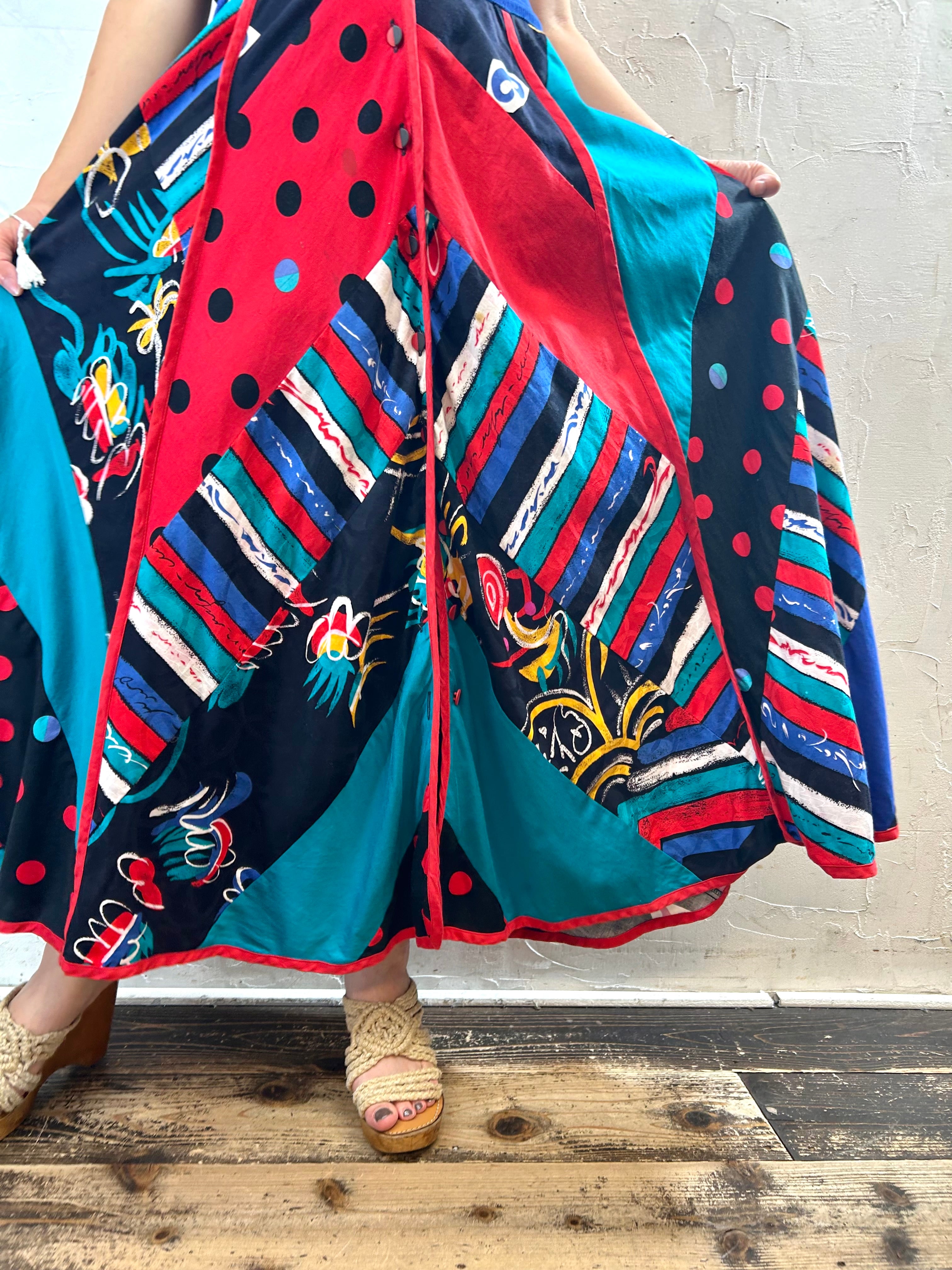 80s Vintage Dress 〜JEANNE MARC〜 [G27911] – GROGGROG
