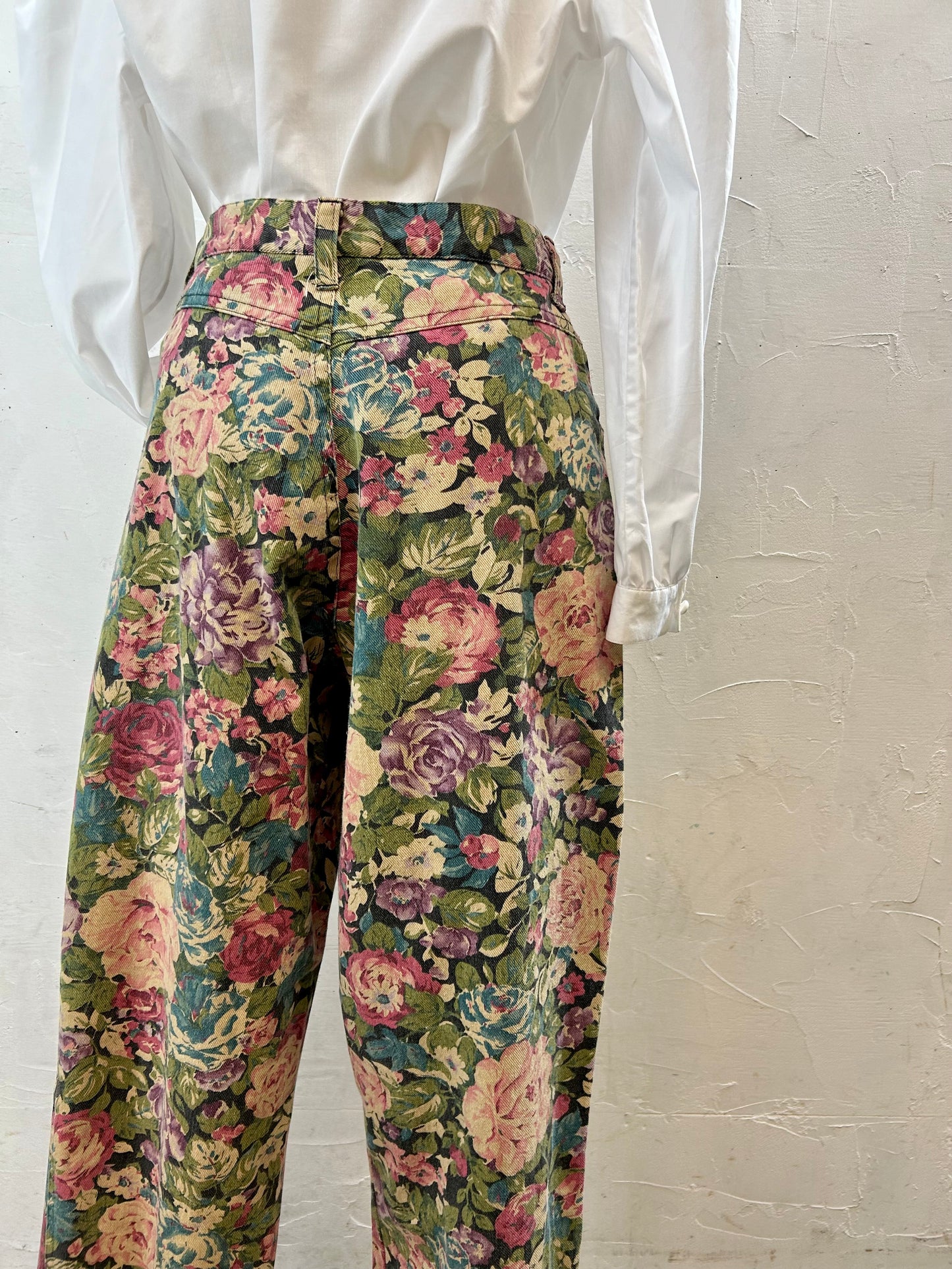 Vintage Flower Pants MADE IN USA [I28458]