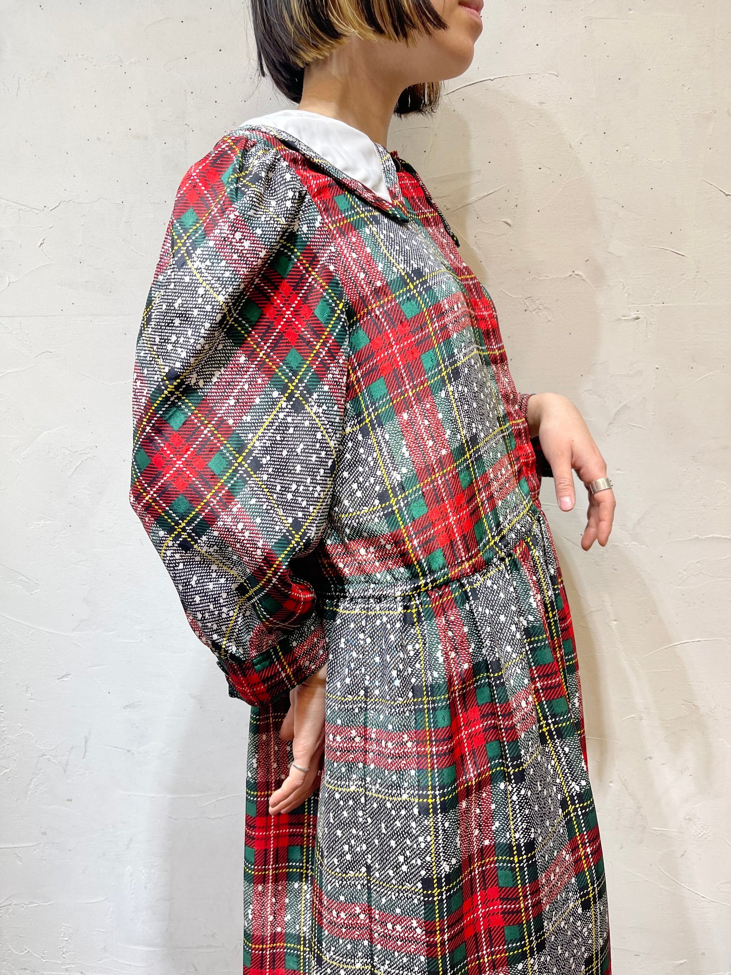 Vintage Plaid Dress [A26052]