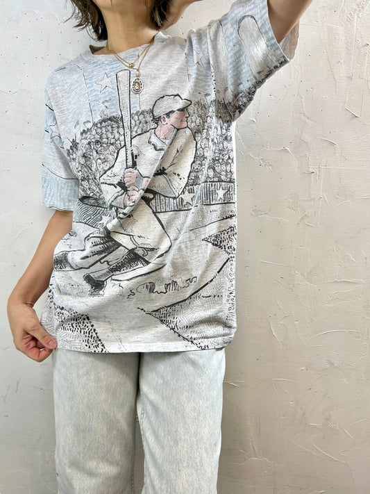 Vintage Full Print T-Shirt MADE IN USA 〜Lee〜 [G27902]