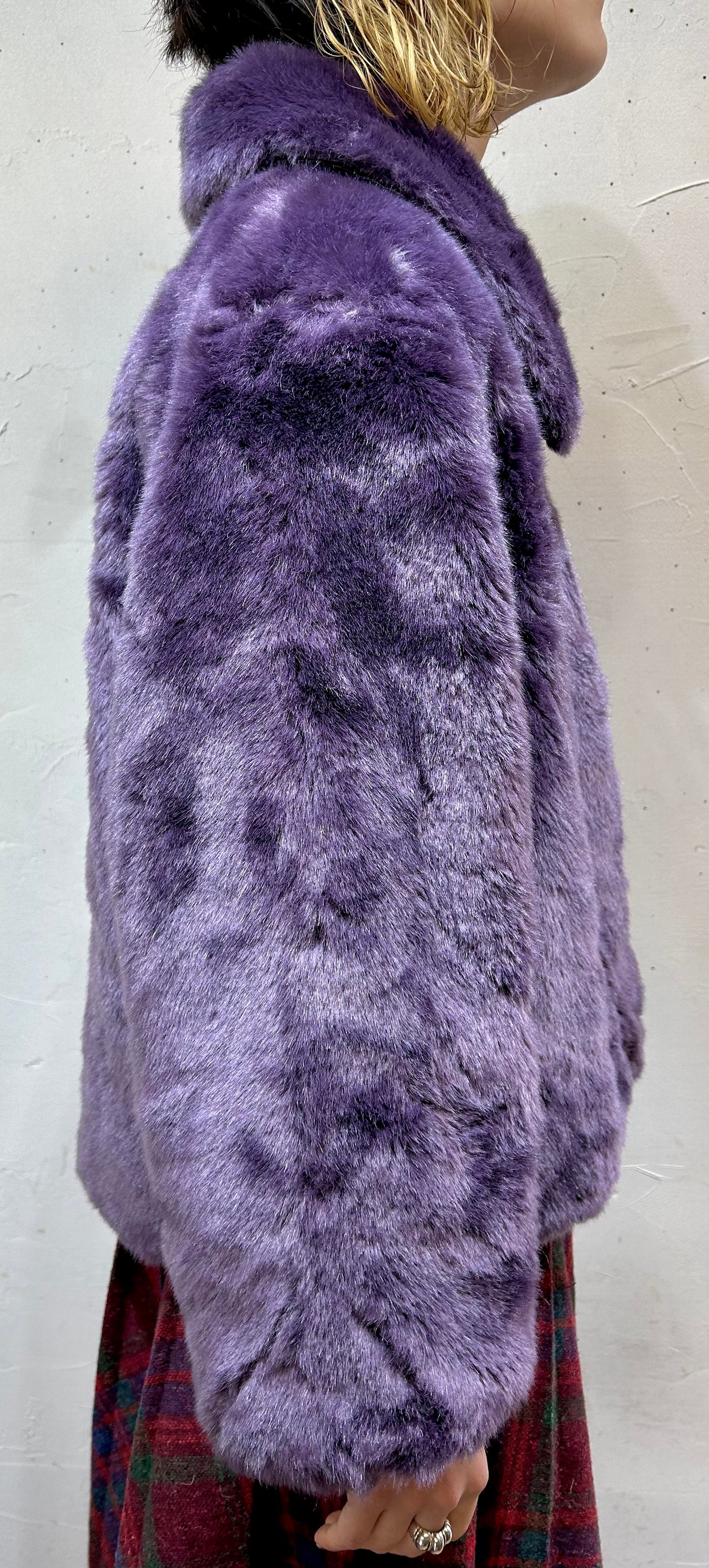 Vintage Reversible Eco Fur Coat [L25845]