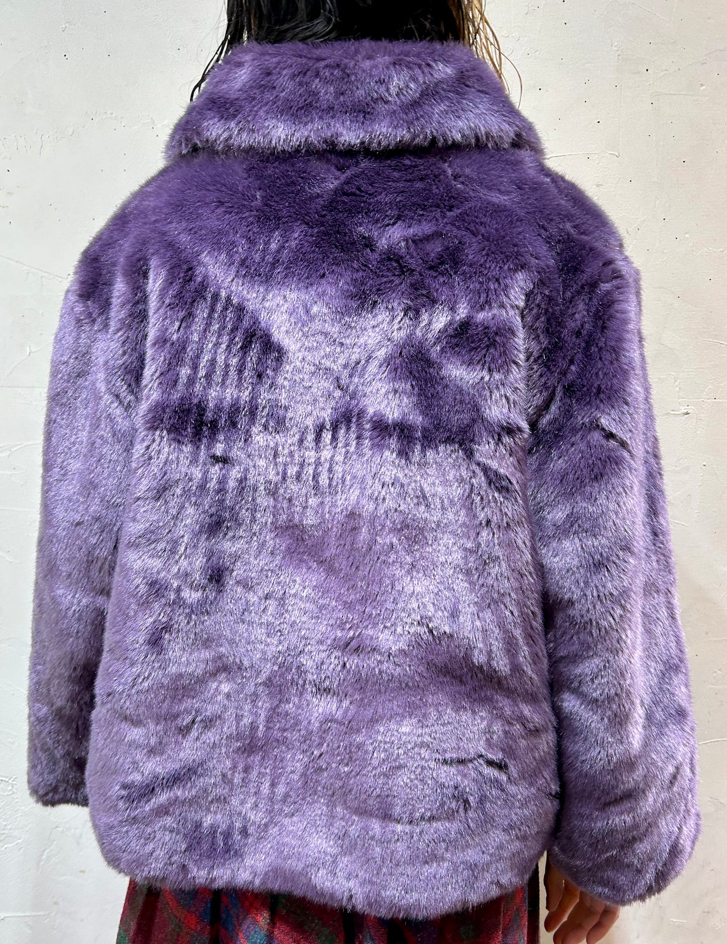 Vintage Reversible Eco Fur Coat [L25845]